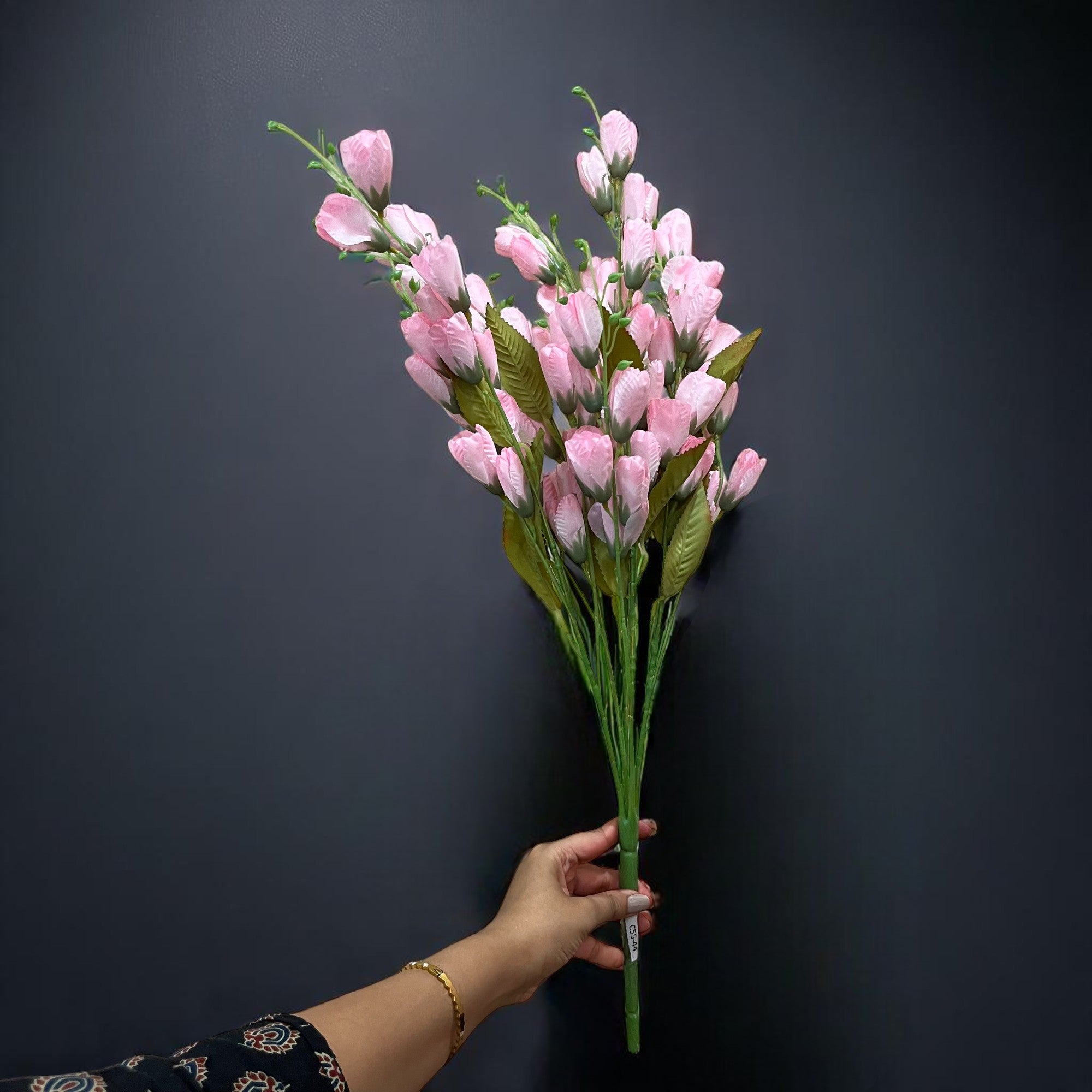 Artificial Flower Tulips Bouquet | Faux Flowers Bunch - for Table Vase, Pot, Home Decor, Living Room, Side Table Centerpiece - 27 Inch - Apkamart #Colour_Pink