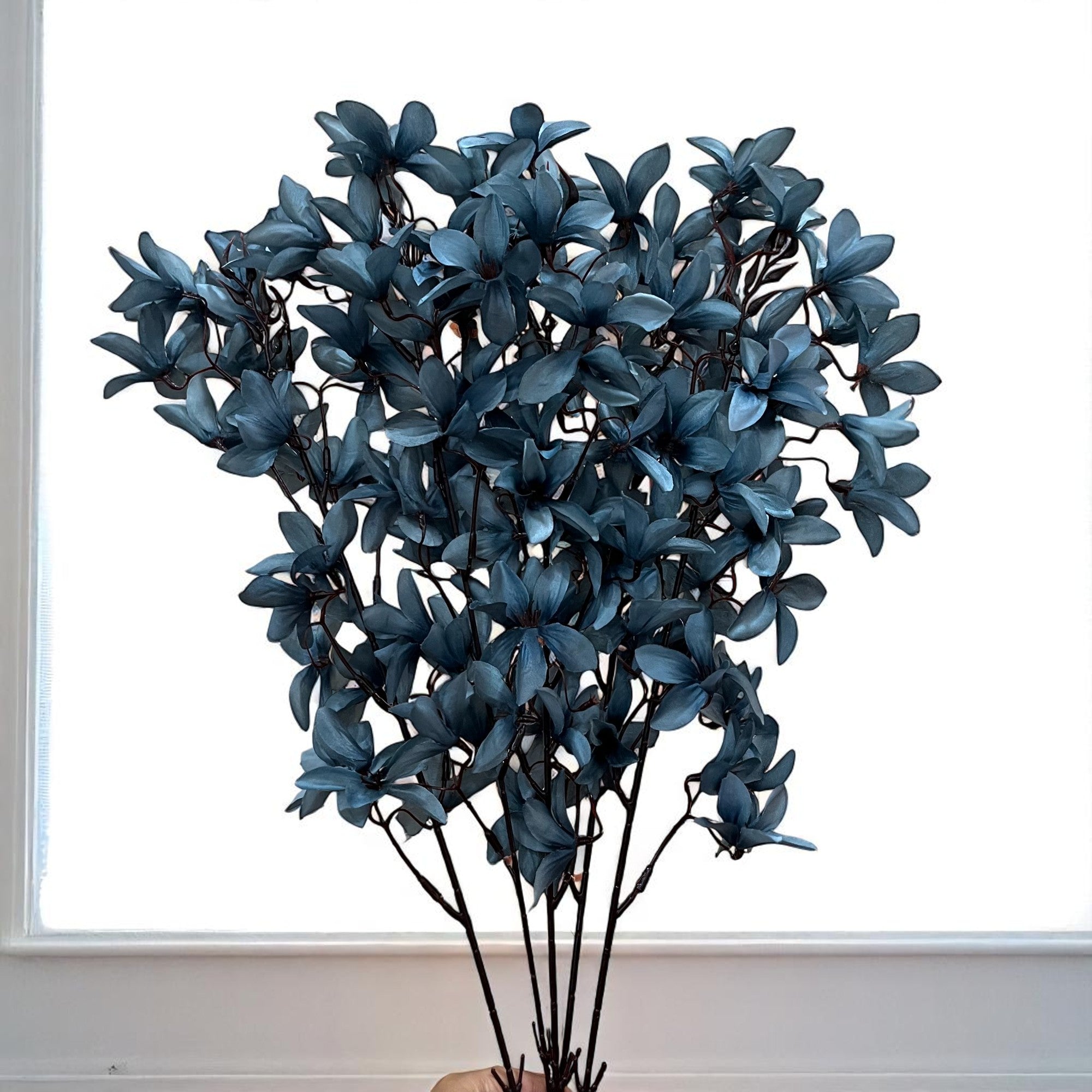 Artificial Flowers | Faux Flowers Bunch - for Home Decor, Living Room, Side Table, Centerpiece - 29 Inch - Apkamart #Colour_Blue