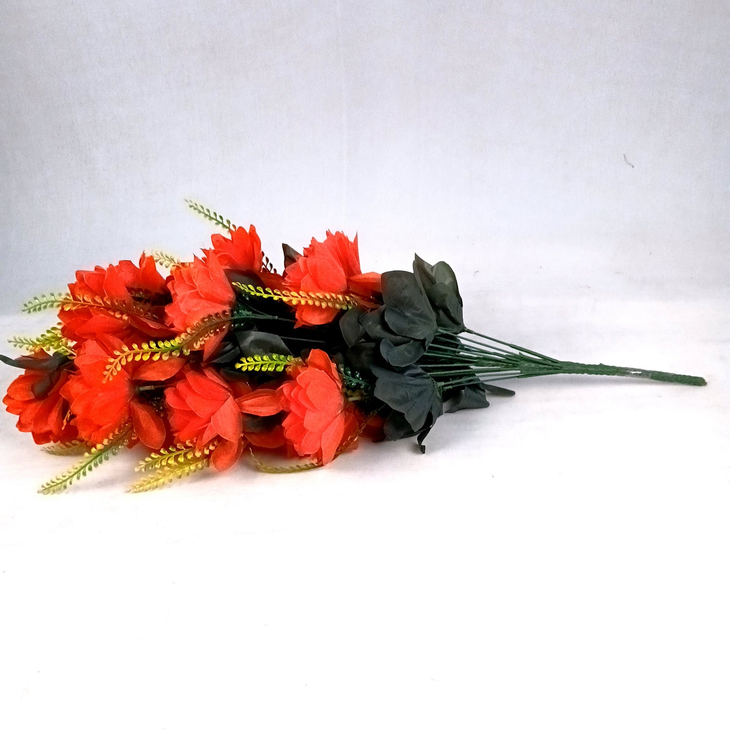 Artificial Flowers Bunches for Vase Pot | Faux Flowers Sticks - for Home Decor Living Room Side Table Centerpiece - 27 Inch - Apkamart #Colour_Red