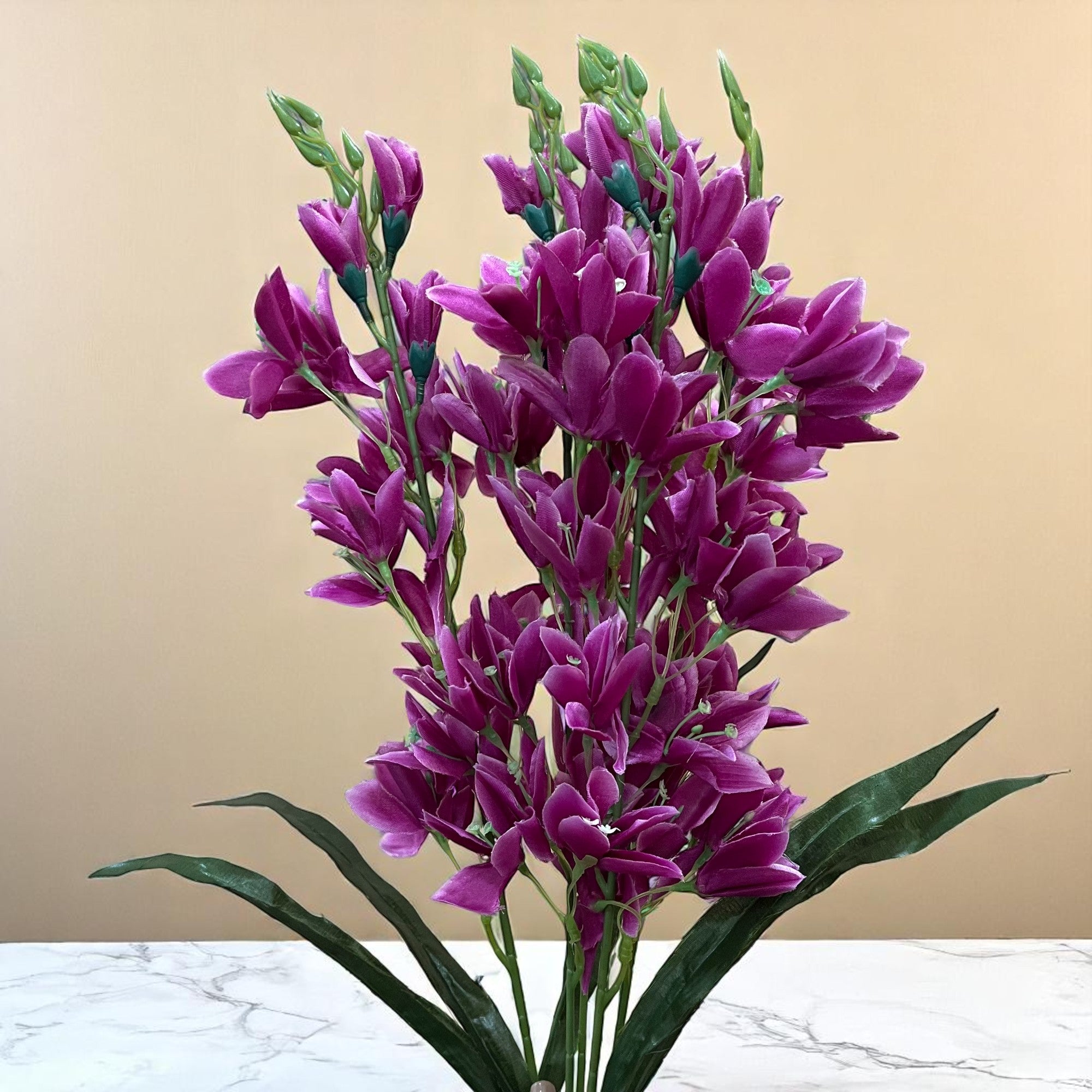 Artificial Flowers Gladiolus Bunches for Vase Pot | Faux Flowers Stem - for Home Decor Living Room Side Table Centerpiece - 26 Inch - Apkamart #Colour_Purple