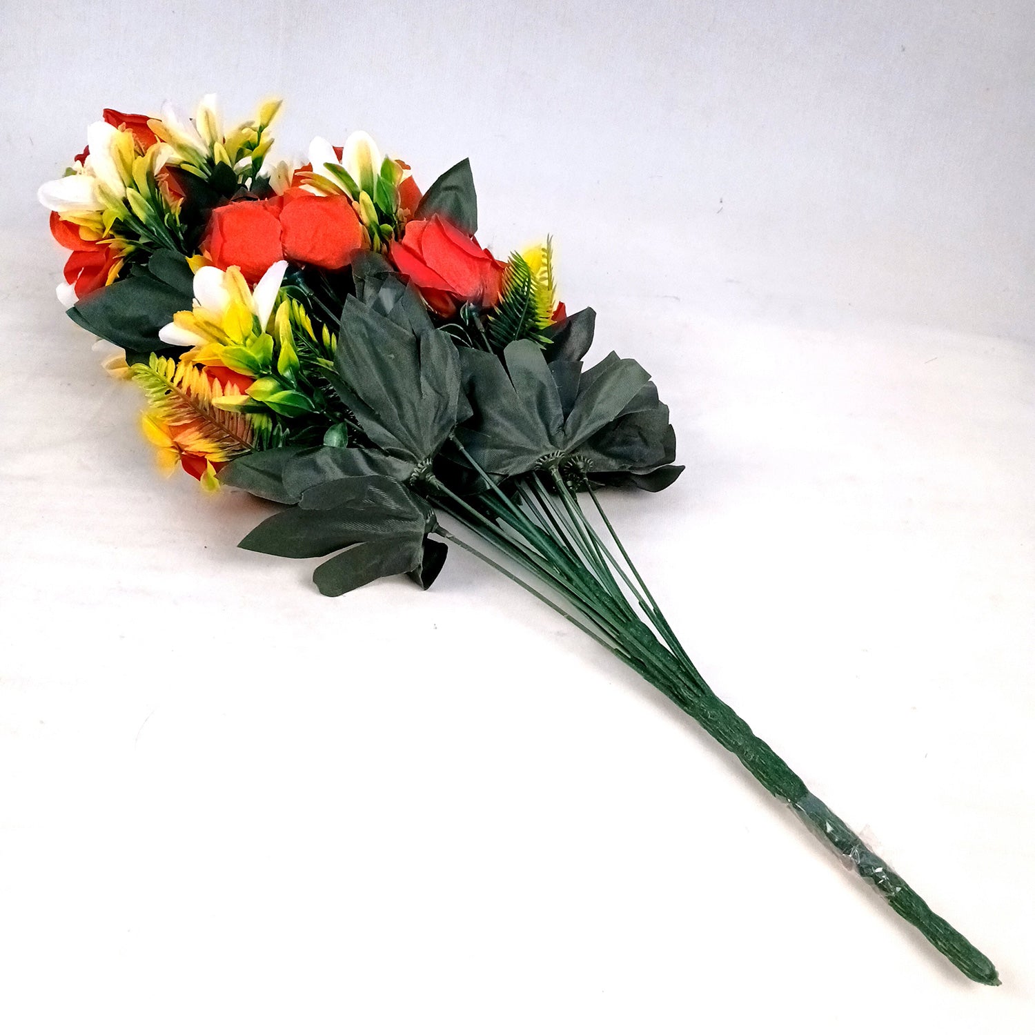 Artificial Flowers | Faux Lily Flowers Bunch - for Home Decor, Living Room, Side Table, Centerpiece - 25 Inch - Apkamart