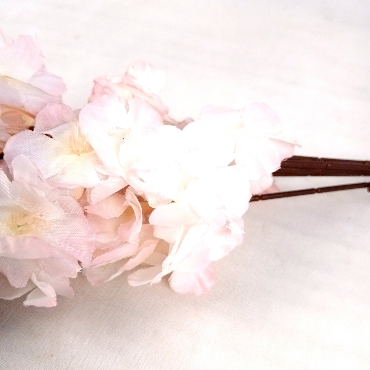 Artificial Flower Cherry Blossom Bouquets | Faux Flowers Bunch - for Table Vase, Pot, Home Decor, Living Room, Side Table Centerpiece - 21 Inch - Apkamart #Style_Design 1