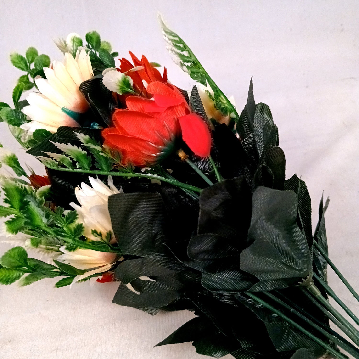 Artificial Dahalia Flower Bouquets | Faux Flowers Bunch - for Table Vase, Pot, Home Decor, Living Room, Side Table Centerpiece - 17 Inch - Apkamart