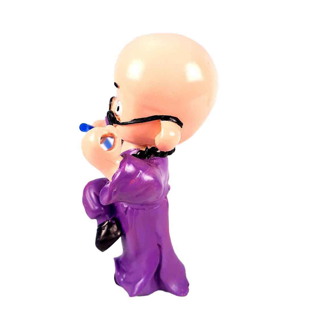 Baby Monk Showpiece - Ninja / Karate / Kung Fu Design | Feng Shui Decor - For Good Luck, Home, Table, Shelf, Office Decor & Gift- 8 Inch - Apkamart #Colour_Purple