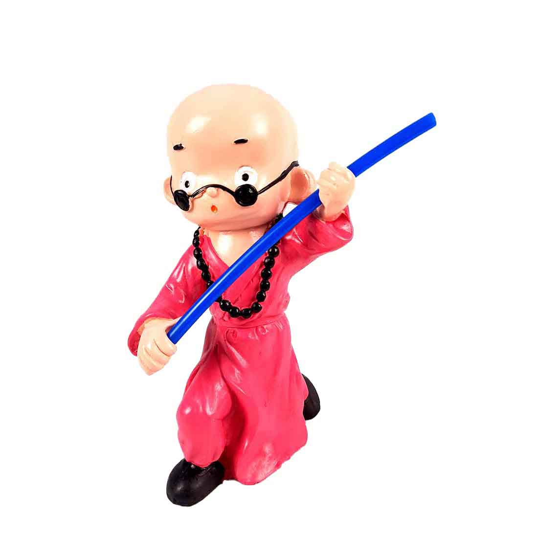 Baby Monk Showpiece - Ninja / Karate / Kung Fu Design | Feng Shui Decor - For Good Luck, Home, Table, Shelf, Office Decor & Gift- 8 Inch - Apkamart #Colour_Pink