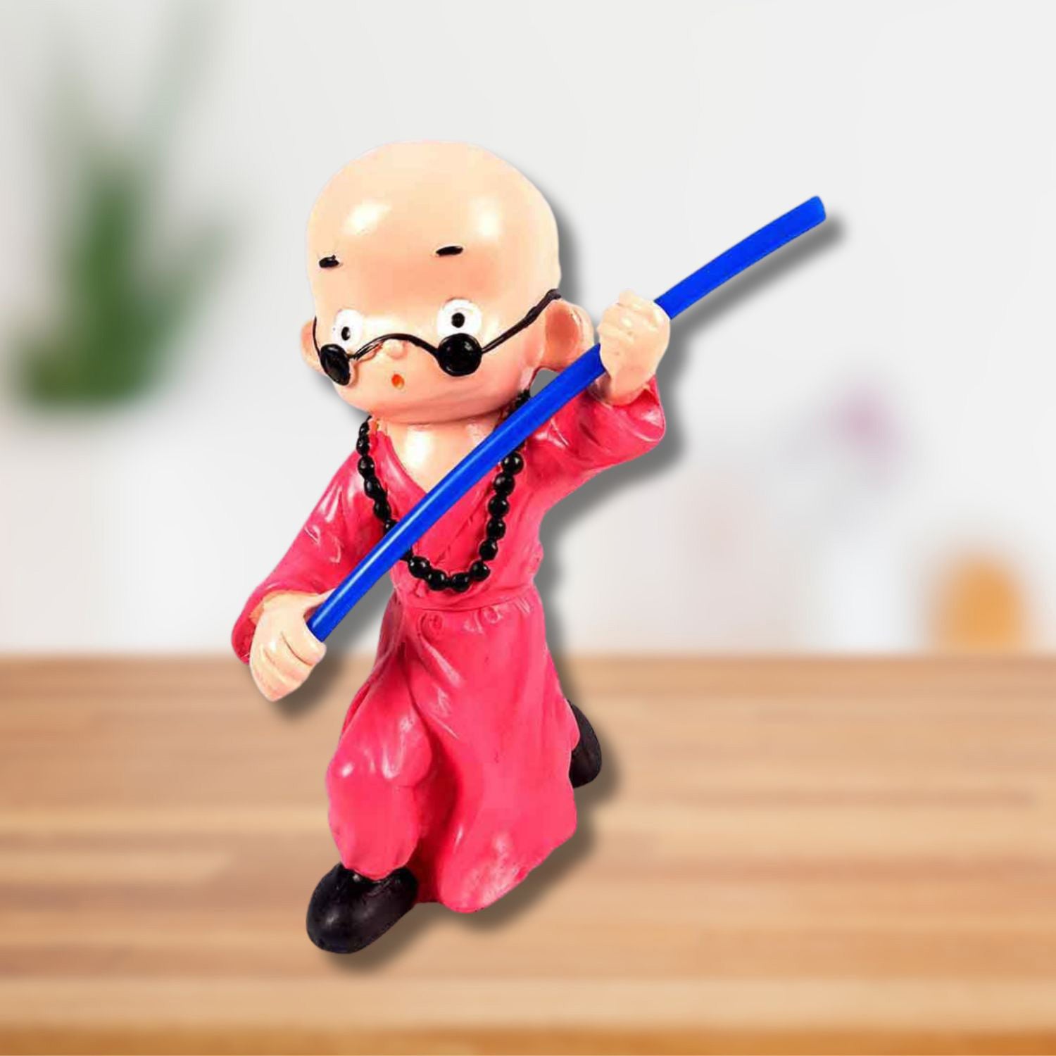 Baby Monk Showpiece - Ninja / Karate / Kung Fu Design | Feng Shui Decor - For Good Luck, Home, Table, Shelf, Office Decor & Gift- 8 Inch (Pack Of 2) - Apkamart #Style_Design 1