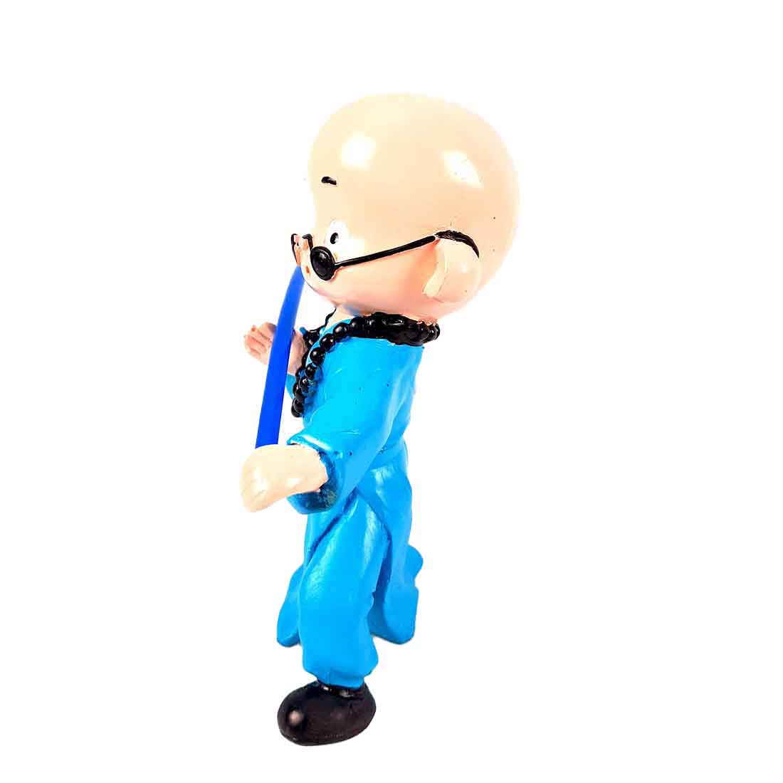 Baby Monk Showpiece - Ninja / Karate / Kung Fu Design | Feng Shui Decor - For Good Luck, Home, Table, Shelf, Office Decor & Gift- 8 Inch - Apkamart #Colour_Blue