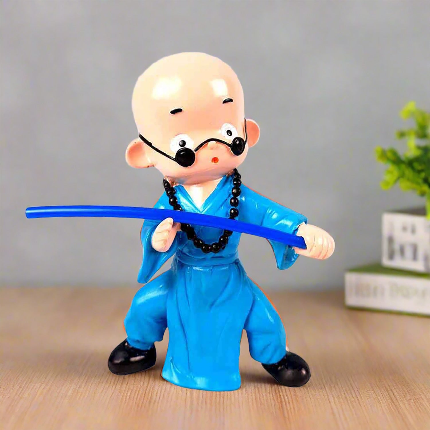 Baby Monk Showpiece - Ninja / Karate / Kung Fu Design | Feng Shui Decor - For Good Luck, Home, Table, Shelf, Office Decor & Gift- 8 Inch (Pack Of 2) - Apkamart #Style_Design 2