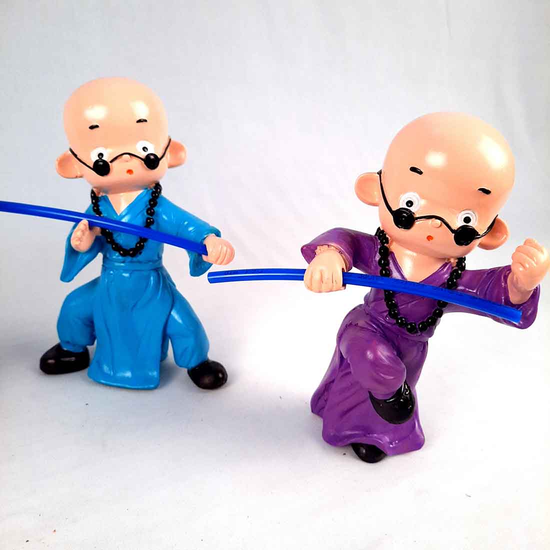 Baby Monk Showpiece - Ninja / Karate / Kung Fu Design | Feng Shui Decor - For Good Luck, Home, Table, Shelf, Office Decor & Gift- 8 Inch (Pack Of 2) - Apkamart #Style_Design 2