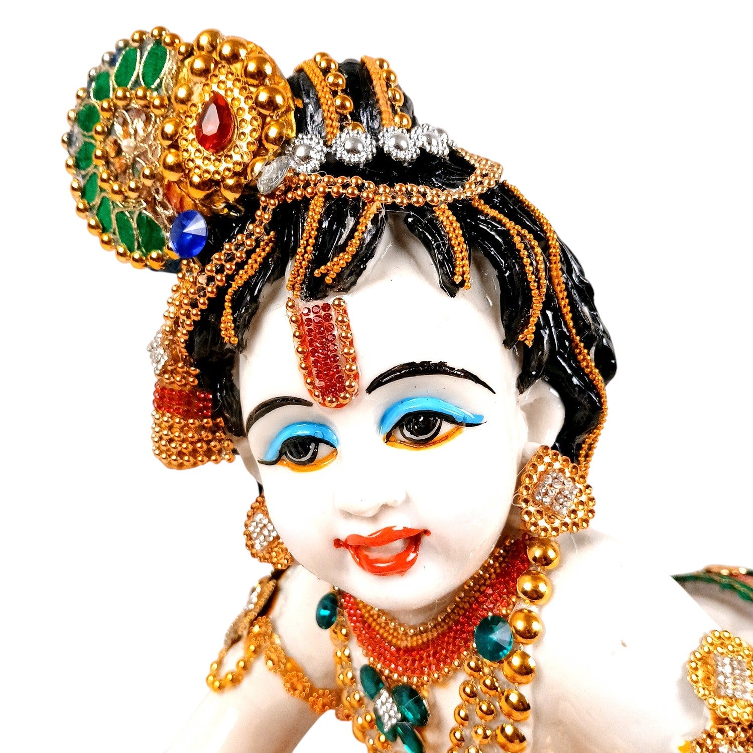 Bal Gopal Krishna Statue | Laddu Gopal dol for Home, Pooja Room & Vastu | Religious Table Decor & Diwali Gift - 13 Inch - Apkamart