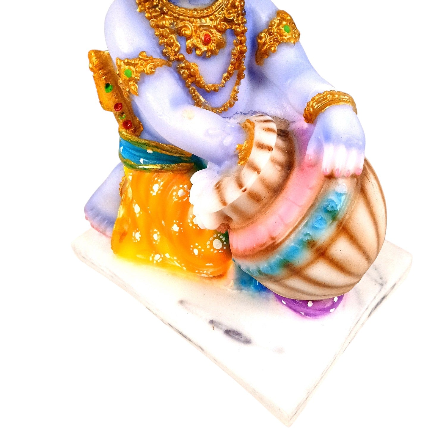 Bal Gopal Krishna Statue | Laddu Gopal Resin Idol for Home, Pooja Room & Vastu | Kanha Statue With Makhan | Religious Table Decor & Diwali Gift - 9 Inch - Apkamart