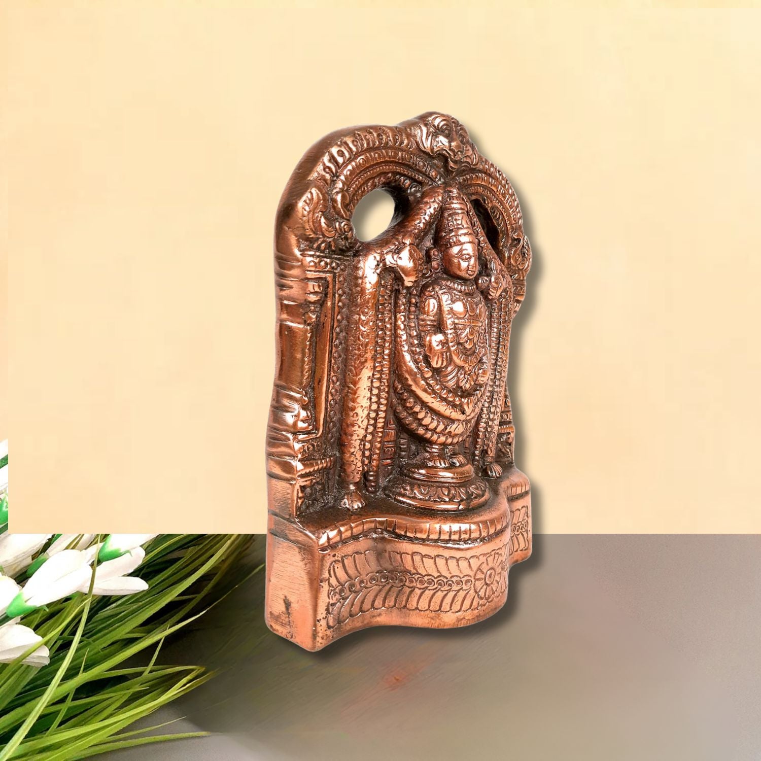 Tirupati Balaji Idol | Swami Venkateswara Statue | Balaji Face Murti - for Home, Living Room, Office, Puja & Gift - 8 Inch - apkamart