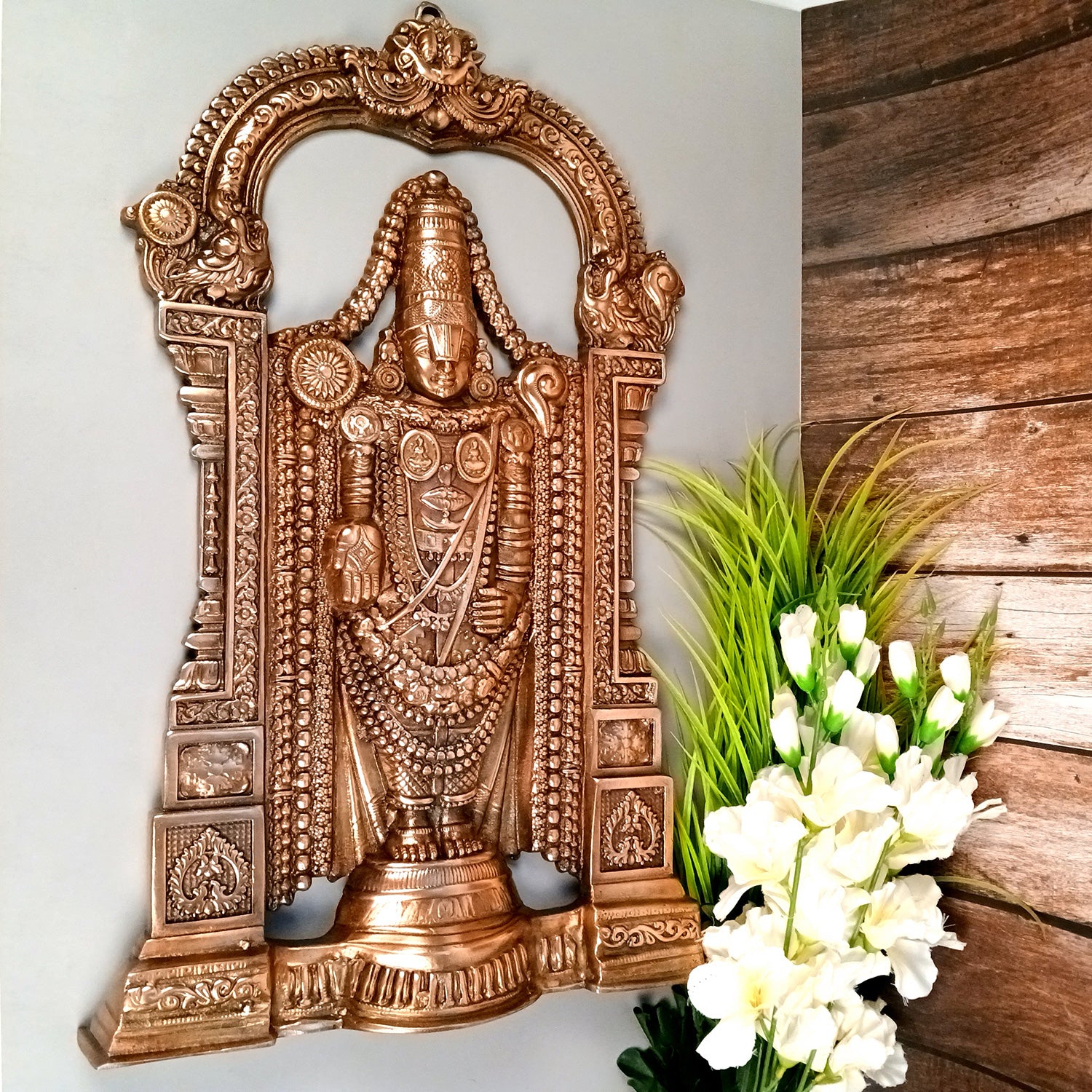Lord Balaji Wall Hanging Statue For Big Walls | Tirupati Balaji/Shri Venkateswara Large Idol - for Home & Wall Decor, Entrance, Living Room, Office & Gifts - 27 Inch - Apkamart