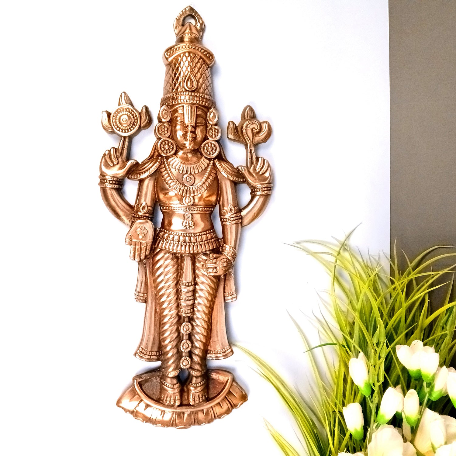 Lord Balaji Wall Hanging Statue For Big Walls | Tirupati Balaji/Shri Venkateswara Large Idol - for Home & Wall Decor, Entrance, Temple, Living Room, Office & Gifts - 22 Inch - Apkamart