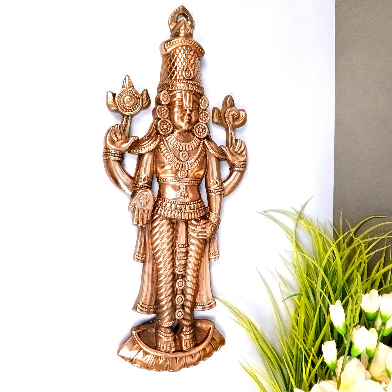 Lord Balaji Wall Hanging Statue For Big Walls | Tirupati Balaji/Shri Venkateswara Large Idol - for Home & Wall Decor, Entrance, Temple, Living Room, Office & Gifts - 22 Inch - Apkamart