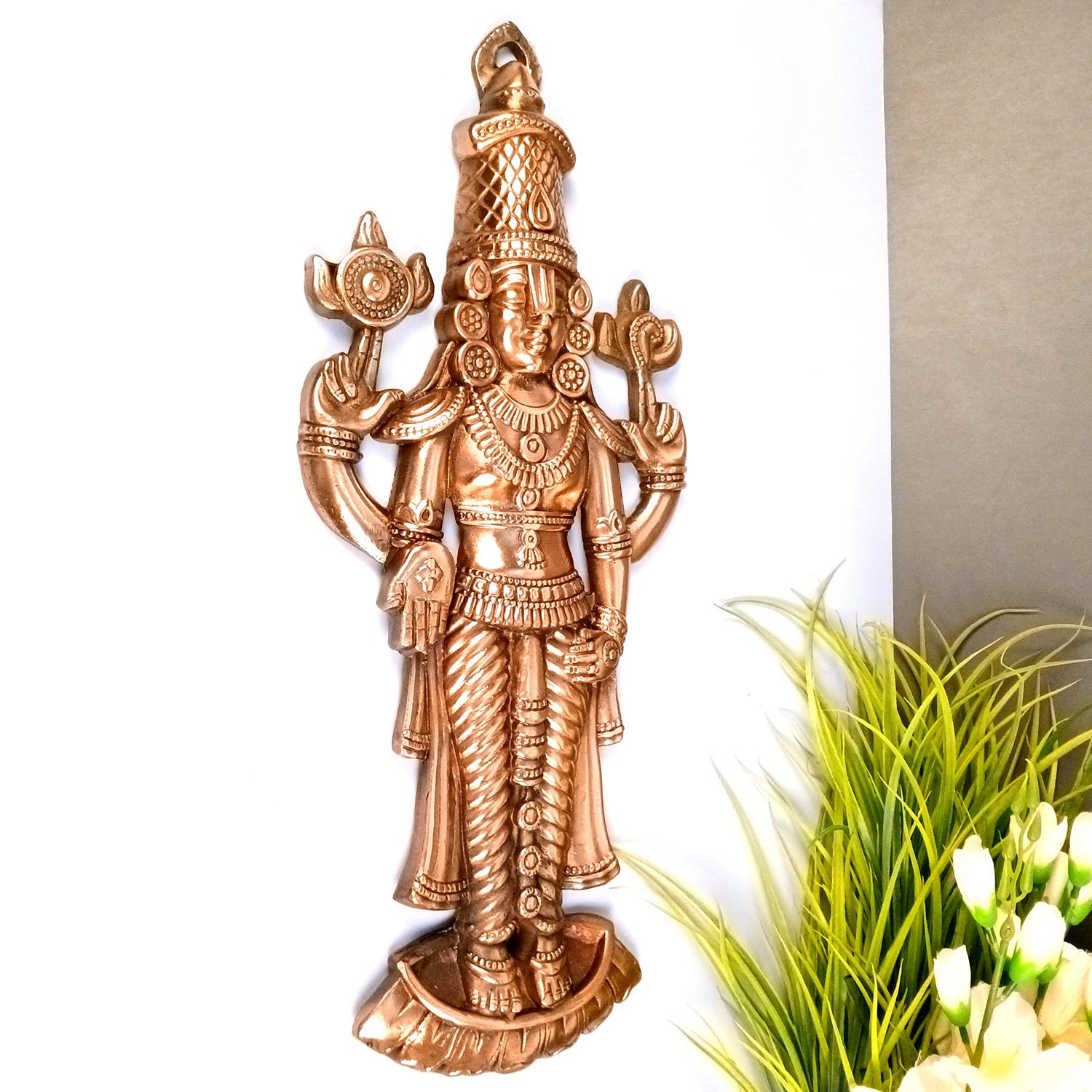 Lord Balaji Wall Hanging Statue For Big Walls | Tirupati Balaji/Shri Venkateswara Large Idol - for Home & Wall Decor, Entrance, Temple, Living Room, Office & Gifts - 22 Inch - Apkamart