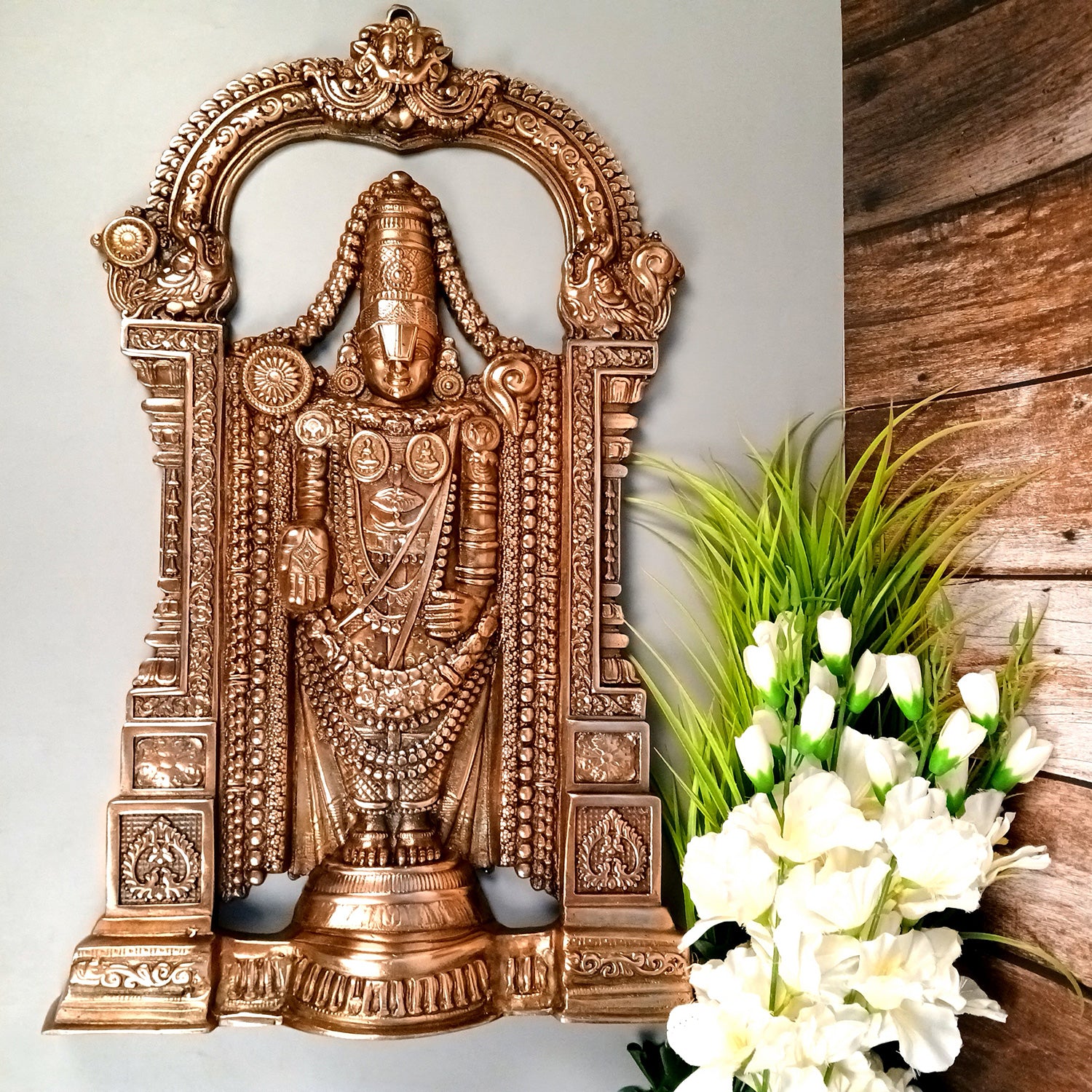 Lord Balaji Wall Hanging Statue For Big Walls | Tirupati Balaji/Shri Venkateswara Large Idol - for Home & Wall Decor, Entrance, Living Room, Office & Gifts - 27 Inch - Apkamart
