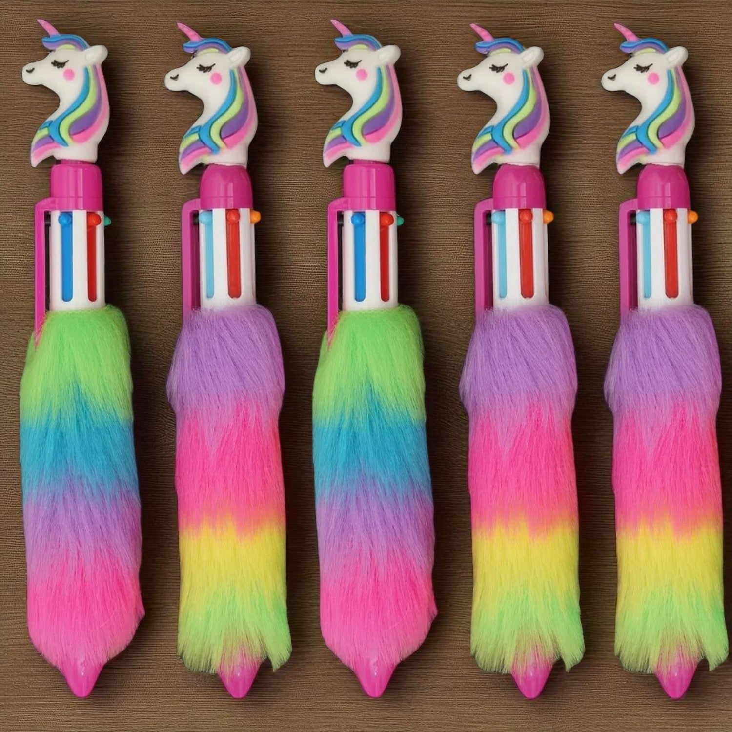 Pen Unicorn Fur Design | Ballpoint Pen Feather Design - for Students, Kids, Girls, Boys, School, Drawing, Birthday Gift & Return Gifts - Pack of 2 - Apkamart #Style_Pack Of 5