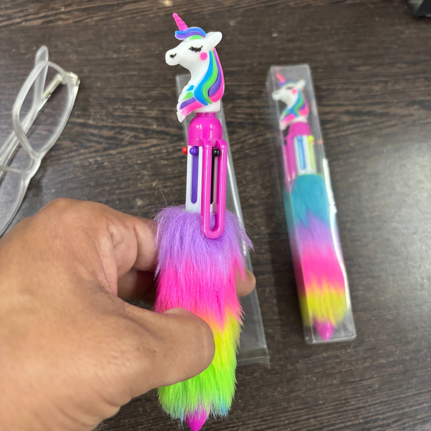 Pen Unicorn Fur Design | Ballpoint Pen Feather Design - for Students, Kids, Girls, Boys, School, Drawing, Birthday Gift & Return Gifts