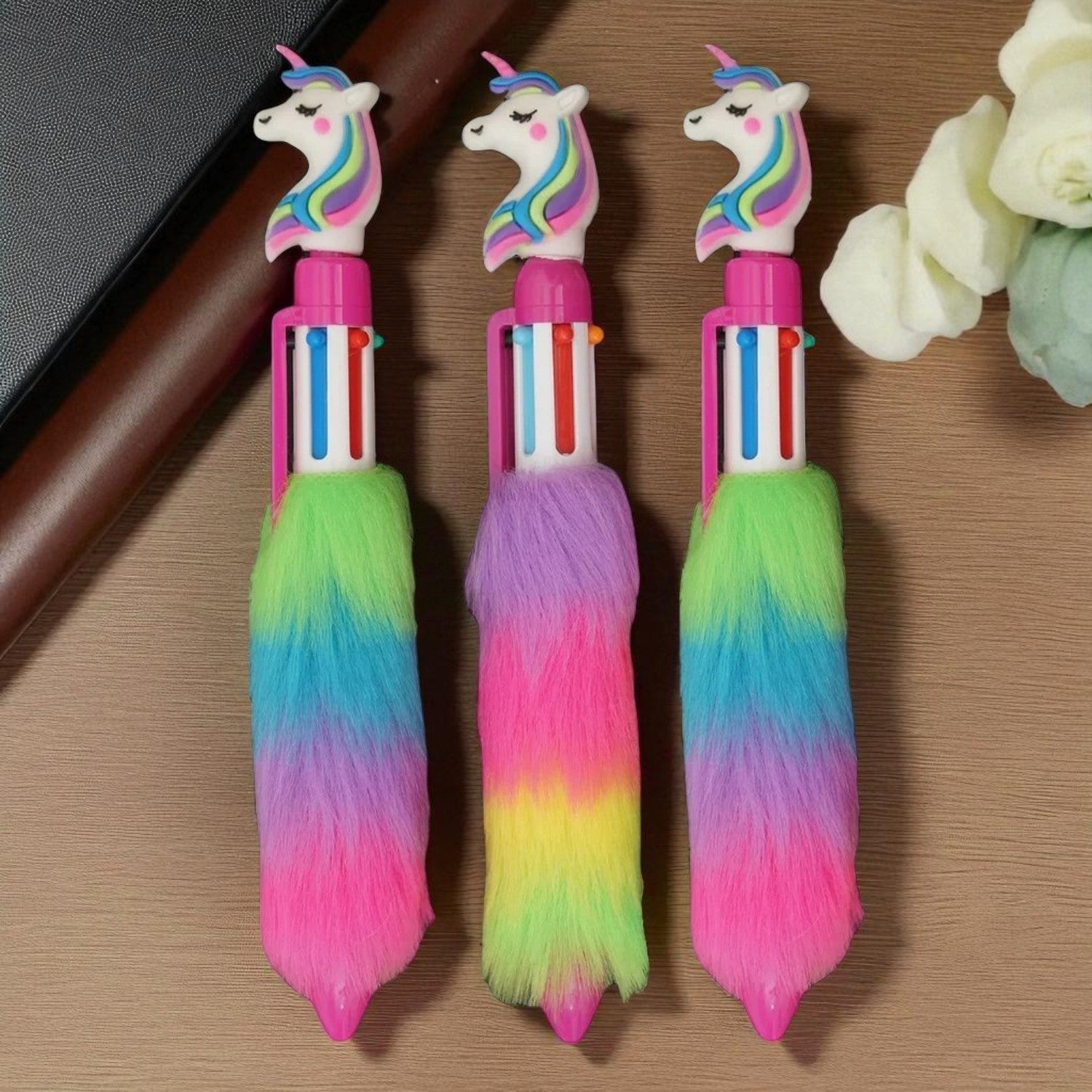 Pen Unicorn Fur Design | Ballpoint Pen Feather Design - for Students, Kids, Girls, Boys, School, Drawing, Birthday Gift & Return Gifts - Pack of 2 - Apkamart #Style_Pack Of 3
