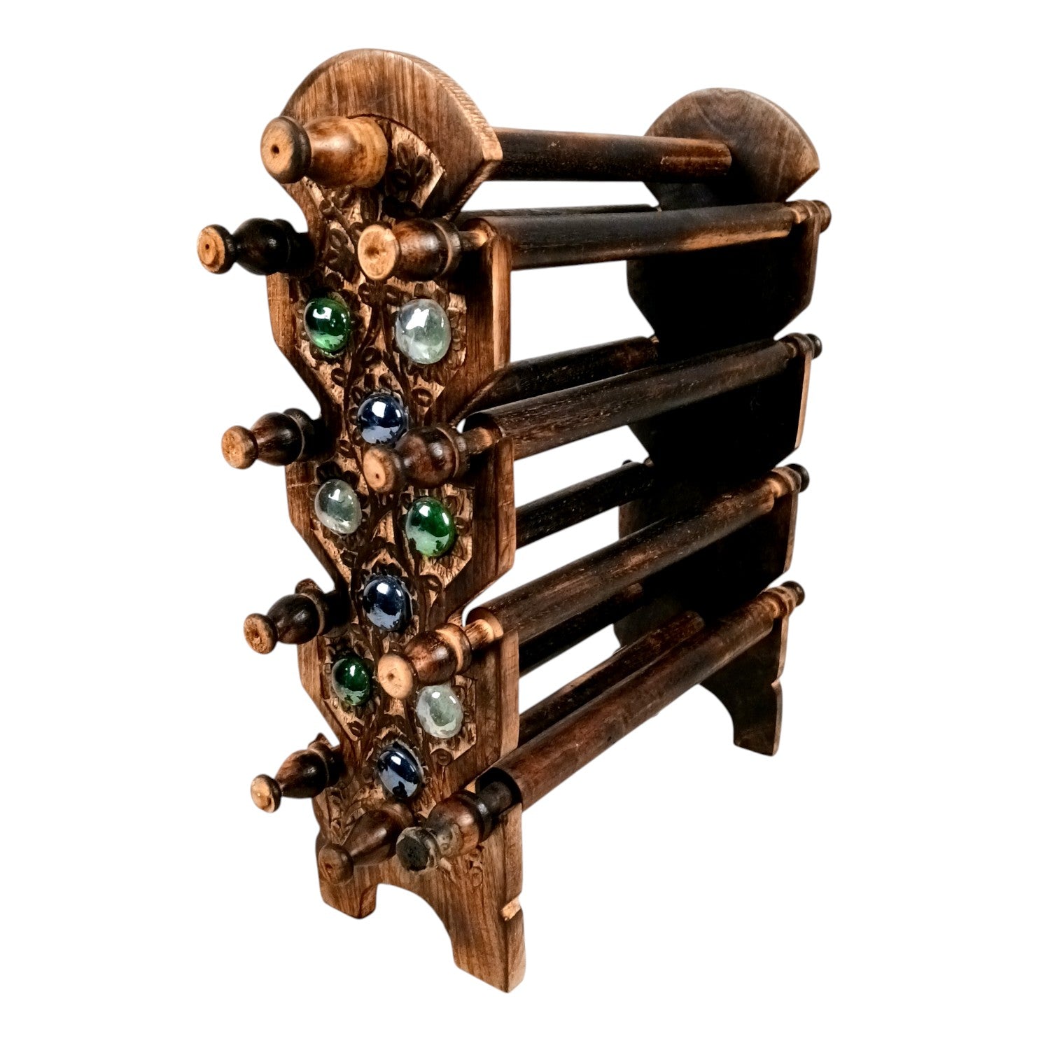 Wooden Bangle Stand | Bangle & Bracelet Organizer - 8 Rod - 15 Inch - Apkamart