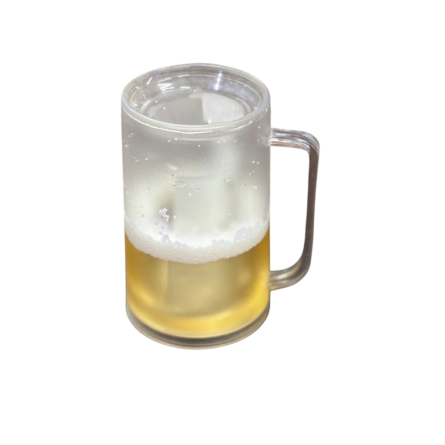 Beer Mug | Double Wall Insulated Gel Plastic Pint Glass | Freezable Mug for Chilled Beer, Juice & Drinks – Keeps Beverage Cold Longer - 350ml - Apkamart