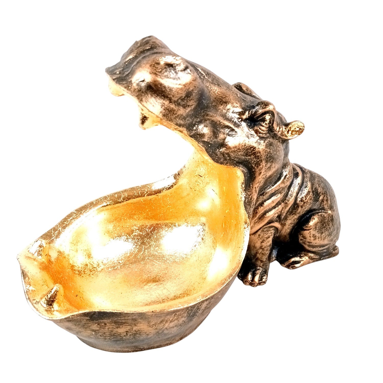 Big Mouth Hippopotamus Statue | Hippo Showpiece for Vastu & Home Décor | Decorative Animal Figurine for Living Room, Office Table & Gifting - 10 Inch - Apkamart