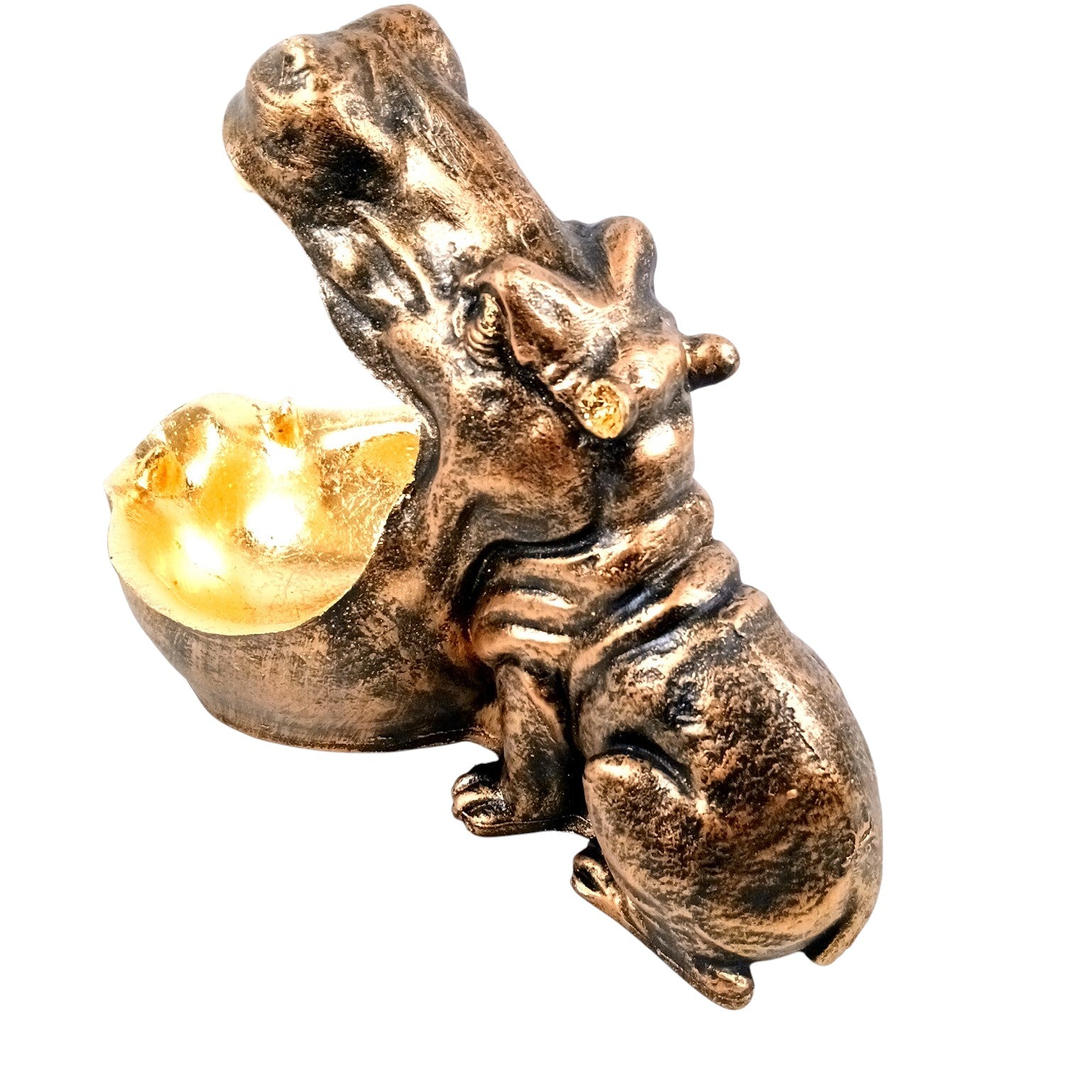 Big Mouth Hippopotamus Statue | Hippo Showpiece for Vastu & Home Décor | Decorative Animal Figurine for Living Room, Office Table & Gifting - 10 Inch - Apkamart