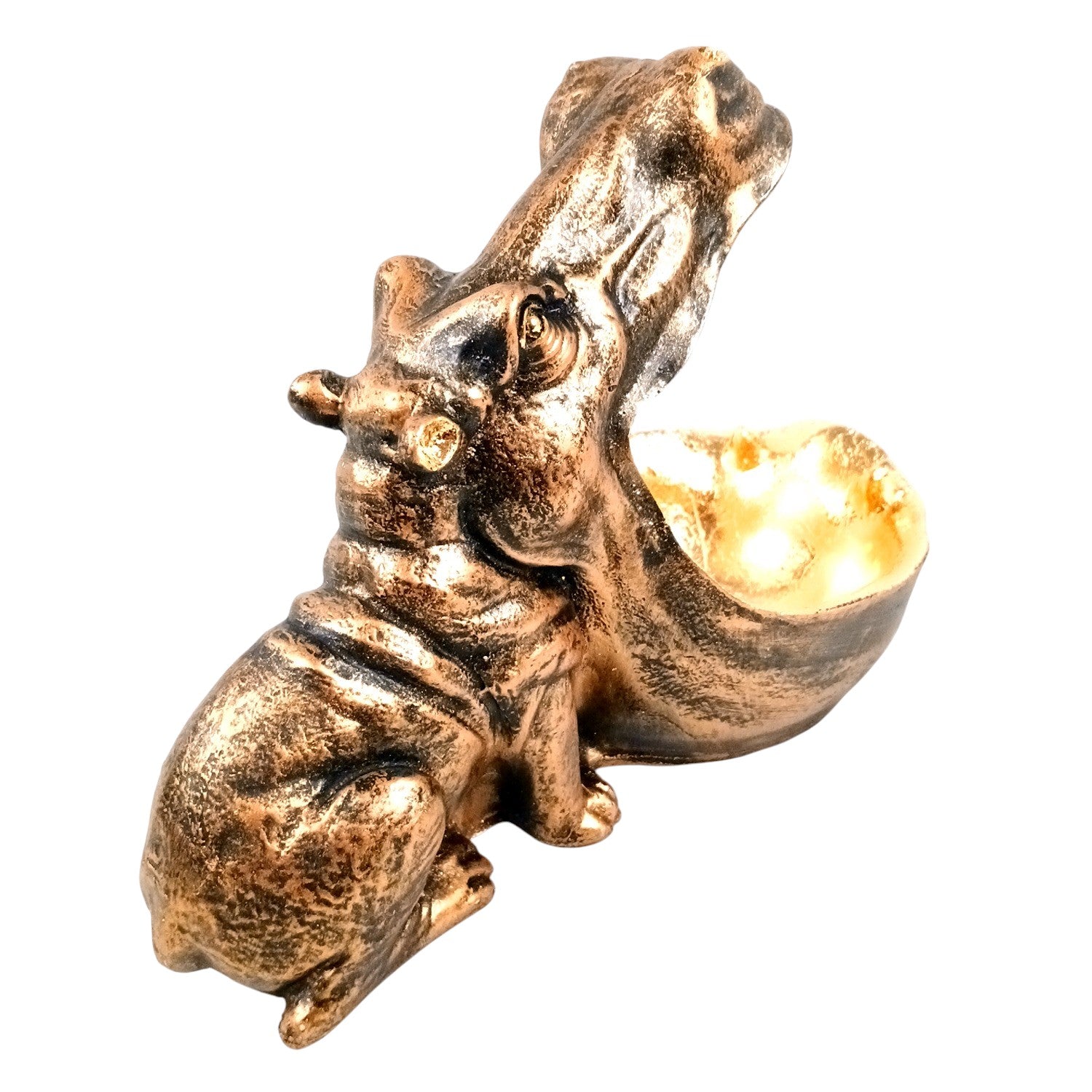 Big Mouth Hippopotamus Statue | Hippo Showpiece for Vastu & Home Décor | Decorative Animal Figurine for Living Room, Office Table & Gifting - 10 Inch - Apkamart