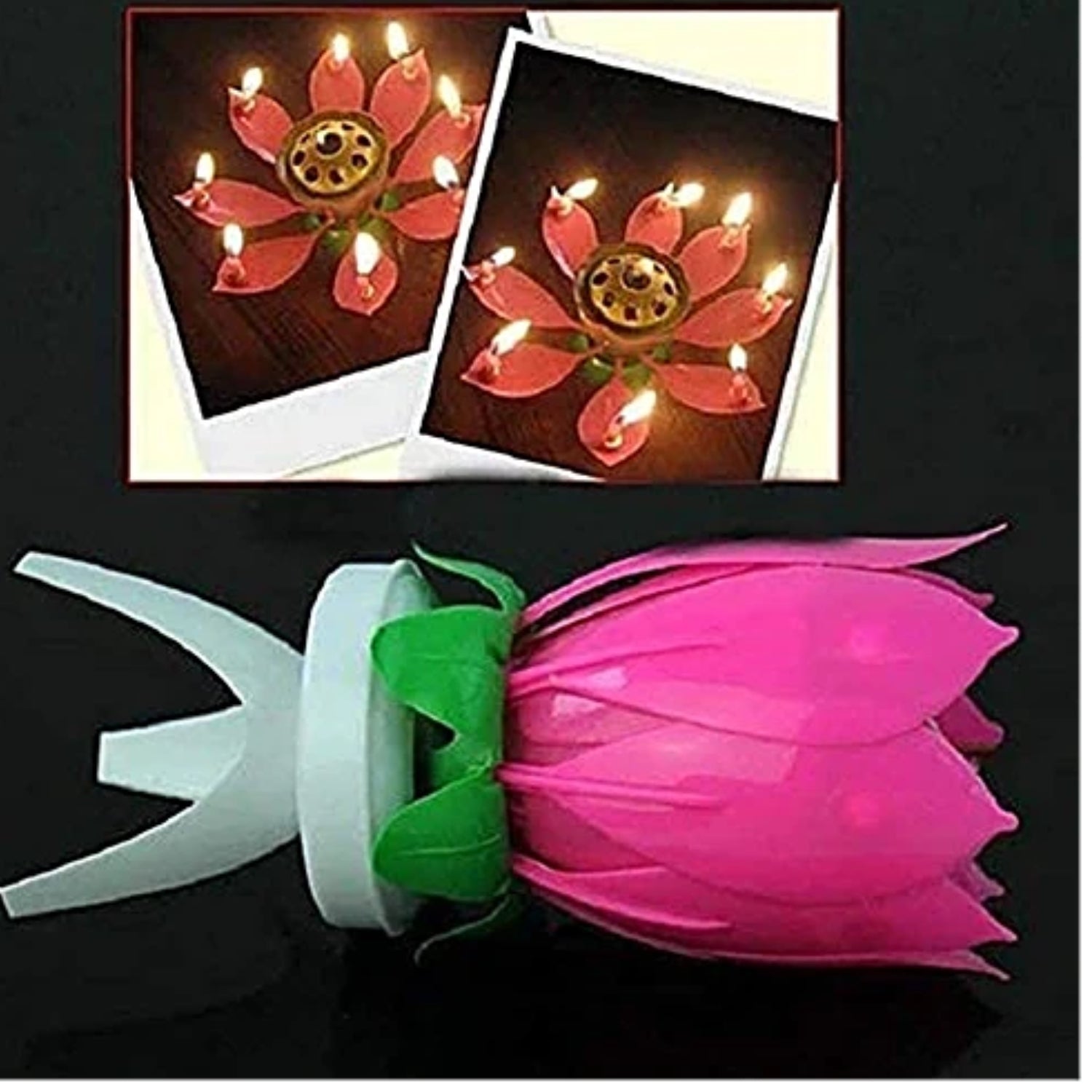 Lotus Design Birthday Candle for Cake Decoration | Decorative Birthday Candle for Kids Birthday Parties, Home Celebrations - 4 Inch