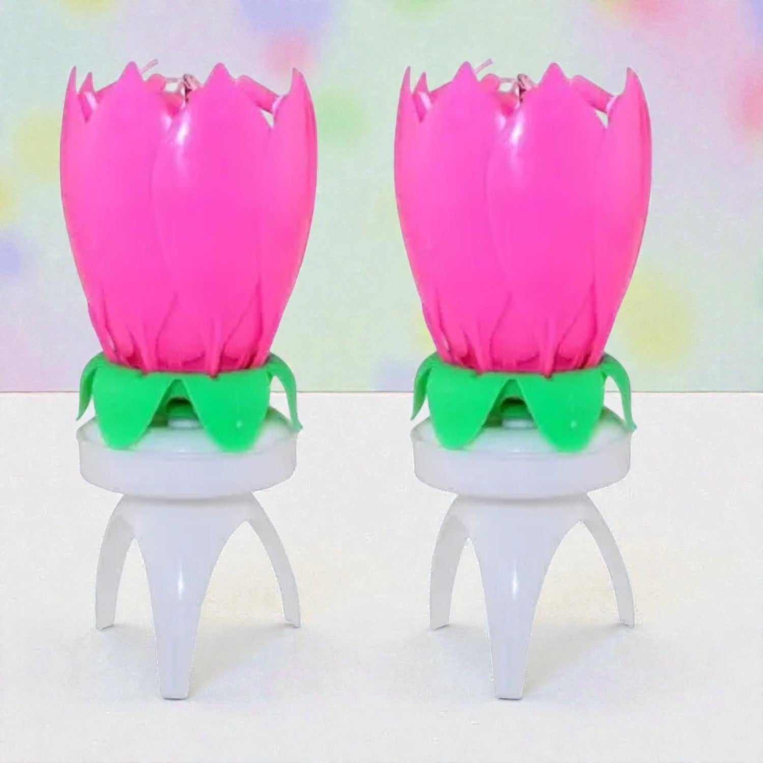 Lotus Design Birthday Candle for Cake Decoration | Decorative Birthday Candle for Kids Birthday Parties, Home Celebrations & Special Occasions - 5 Inch - Apkamart #Style_Pack Of 2