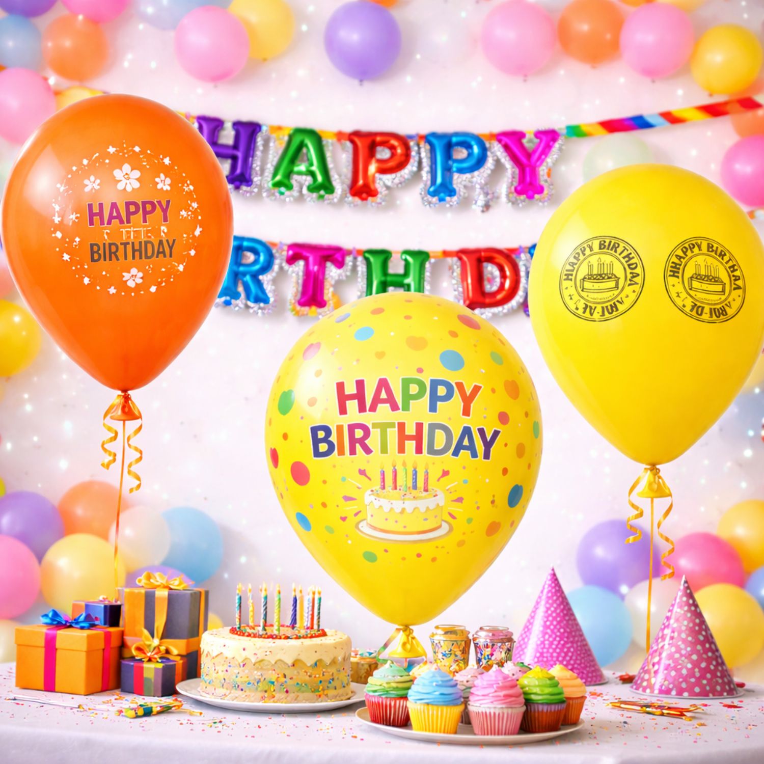 Birthday Balloons Latex Colourful For Kids Party