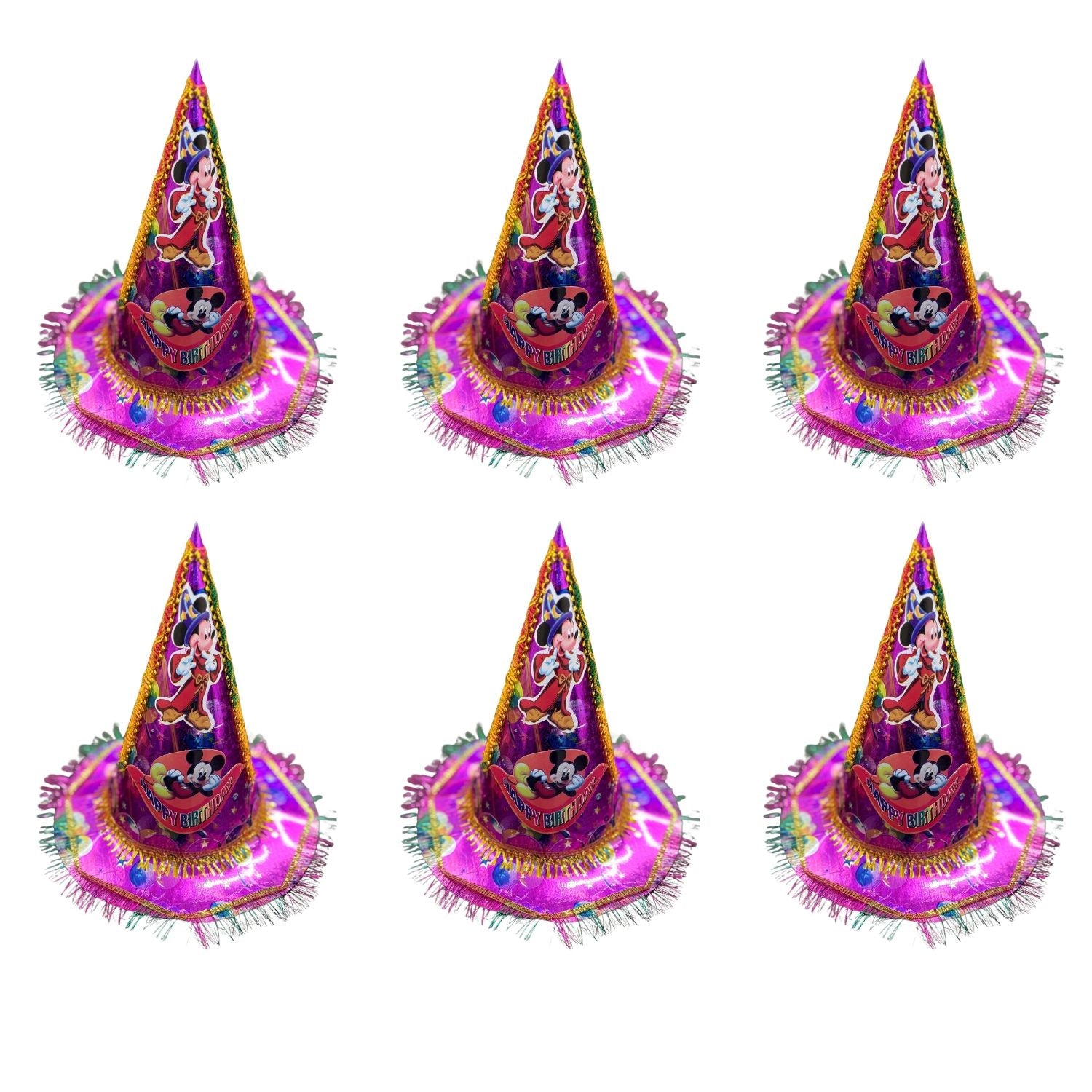 Birthday Caps for Kids | Happy Birthday Party Caps for Kids | Colorful Birthday Cap for Kids Celebration | Birtday Party Caps for Home & School Parties - Apkamart #Style_Pack Of 6