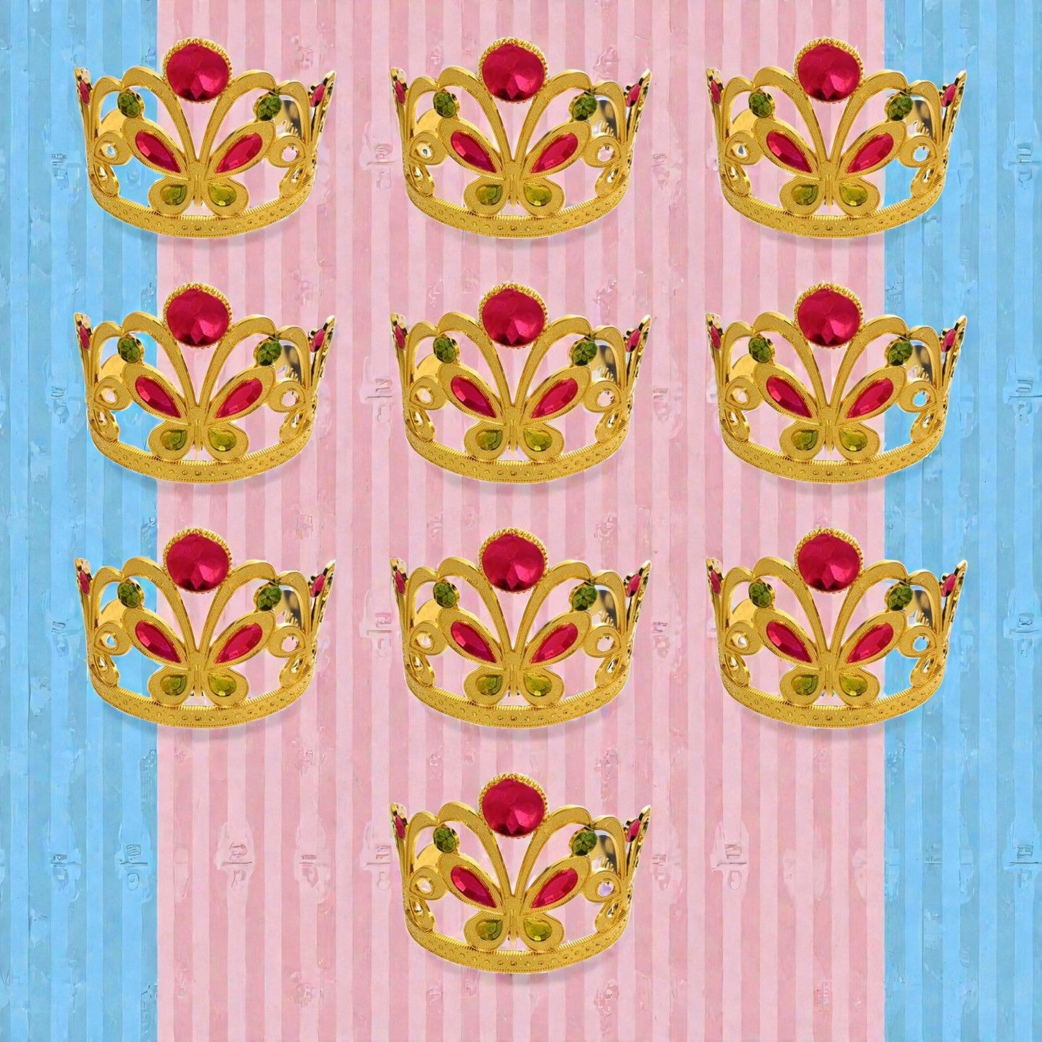 Birthday Crown for Girls | Birthday Girl Crown Headband for Kids Birthday Party Celebration, Cake Cutting, Photoshoot & Princess Theme Events - Apkamart #Style_Pack Of 10