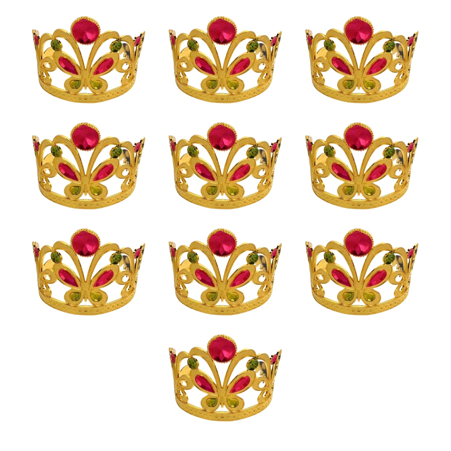 Birthday Crown for Girls | Birthday Girl Crown Headband for Kids Birthday Party Celebration, Cake Cutting, Photoshoot & Princess Theme Events - Apkamart #Style_Pack Of 10