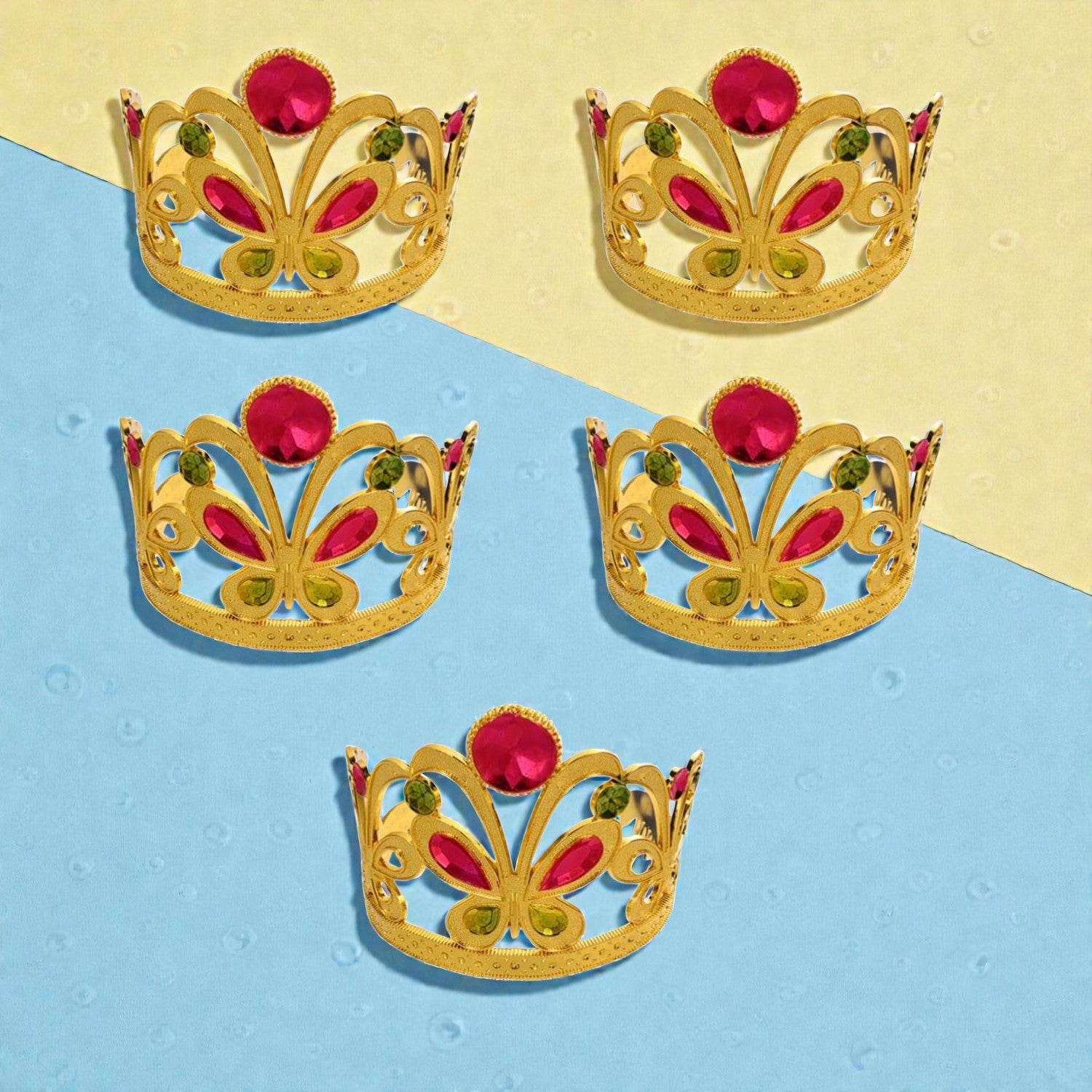 Birthday Crown for Girls | Birthday Girl Crown Headband for Kids Birthday Party Celebration, Cake Cutting, Photoshoot & Princess Theme Events - Apkamart #Style_Pack Of 5