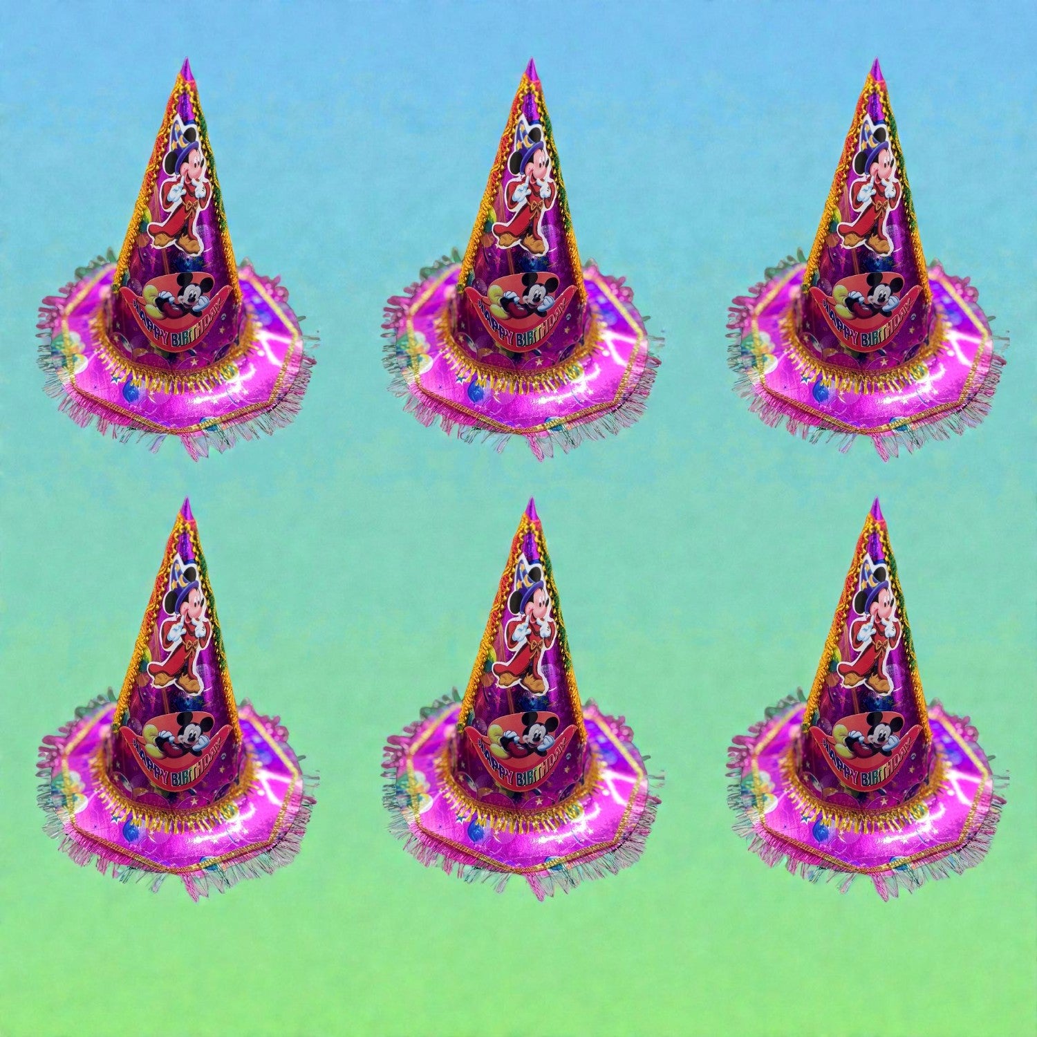 Birthday Caps for Kids | Happy Birthday Party Caps for Kids | Colorful Birthday Cap for Kids Celebration | Birtday Party Caps for Home & School Parties - Apkamart #Style_Pack Of 6