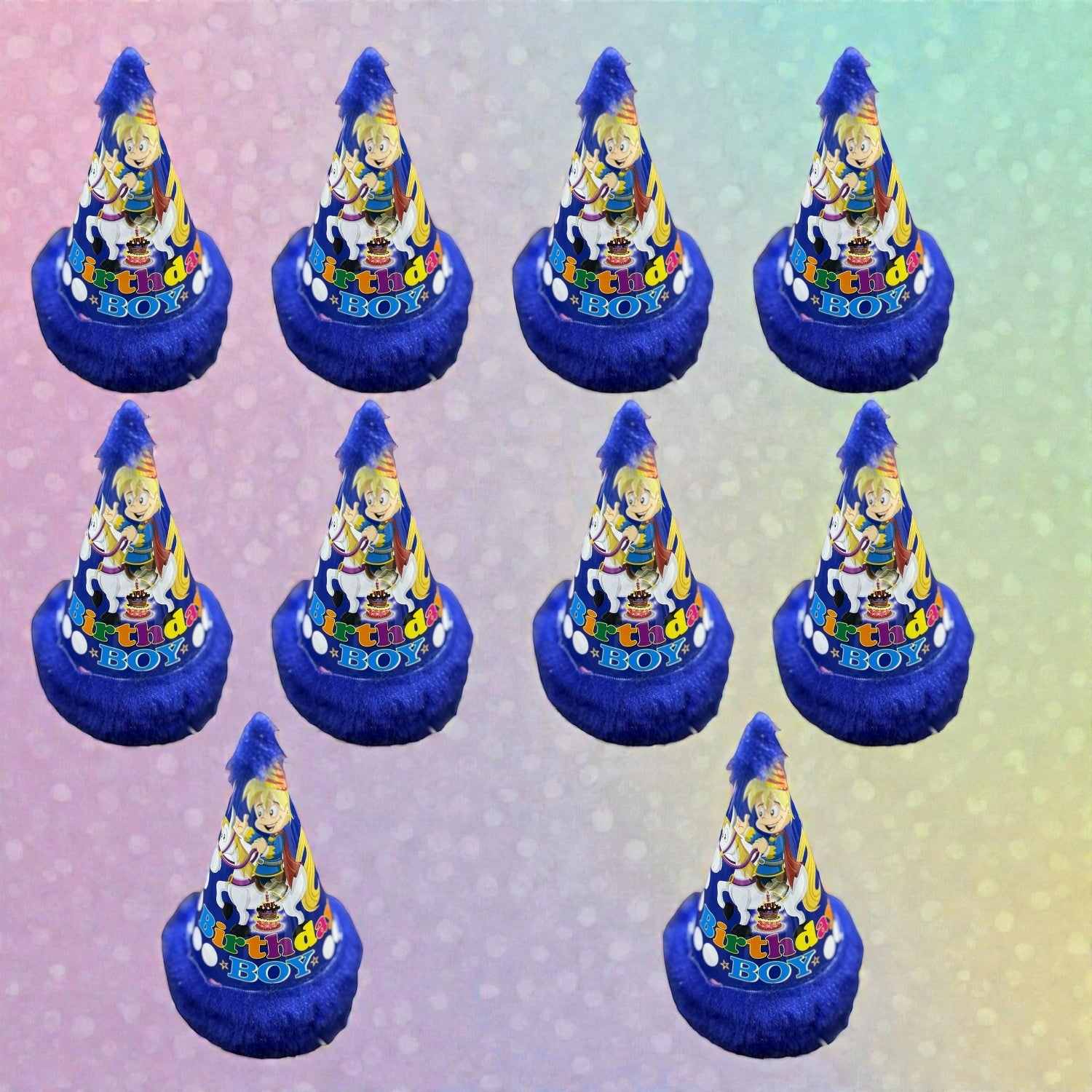 Birthday Caps for Boys | Happy Birthday Party Caps for Kids | Colorful Birthday Cap for Kids Celebration | Birtday Party Caps for Home & School Parties - Apkamart #Style_pack Of 10