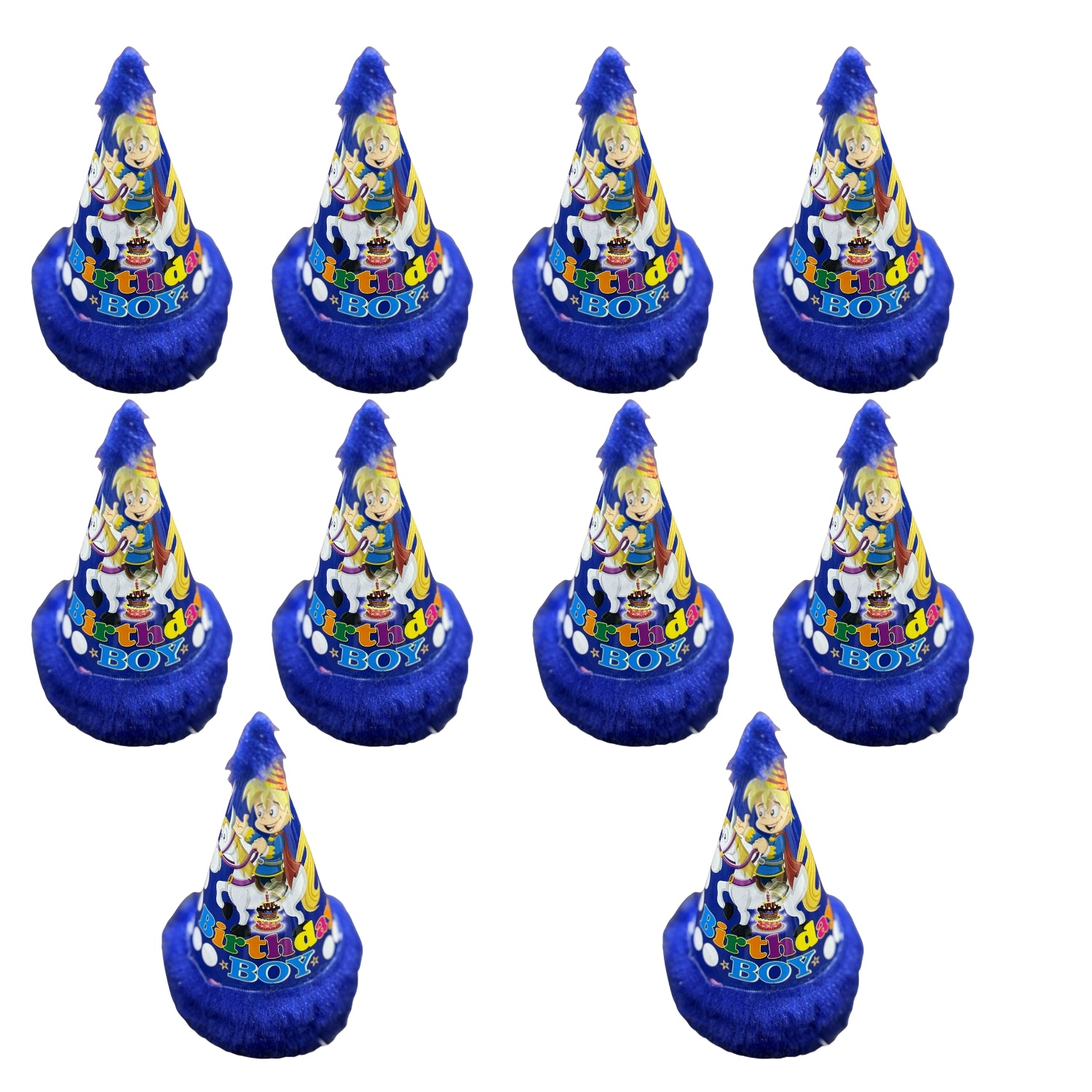 Birthday Caps for Boys | Happy Birthday Party Caps for Kids | Colorful Birthday Cap for Kids Celebration | Birtday Party Caps for Home & School Parties - Apkamart #Style_pack Of 10