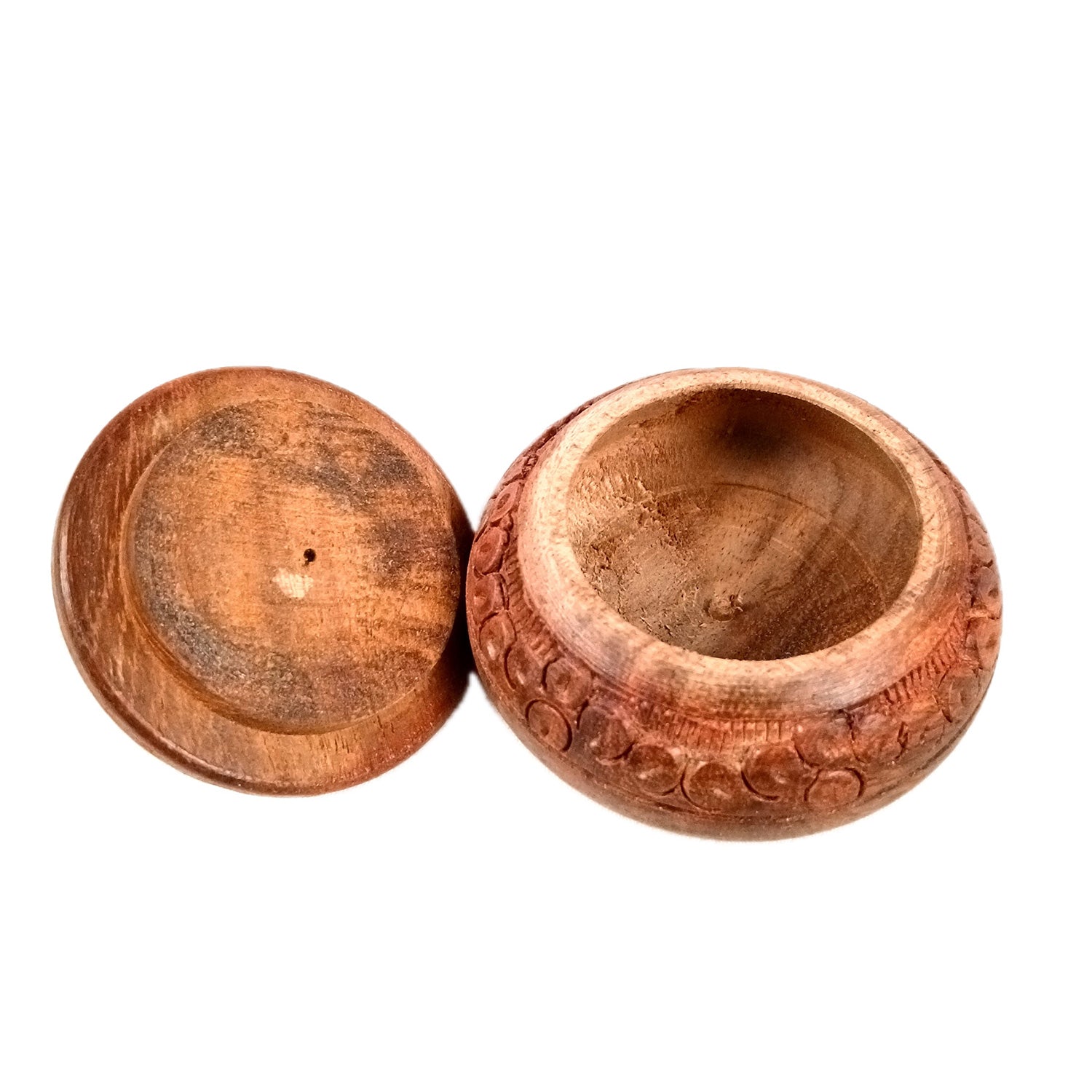 Wooden Box Small With Lid | Kumkum Box Sindoor Dani | Multipurpose Mini Wooden Box for Salt - For Home, Dining Table, Kitchen & Pooja Decor - 3 Inch - Apkamart #Style_Pack Of 1