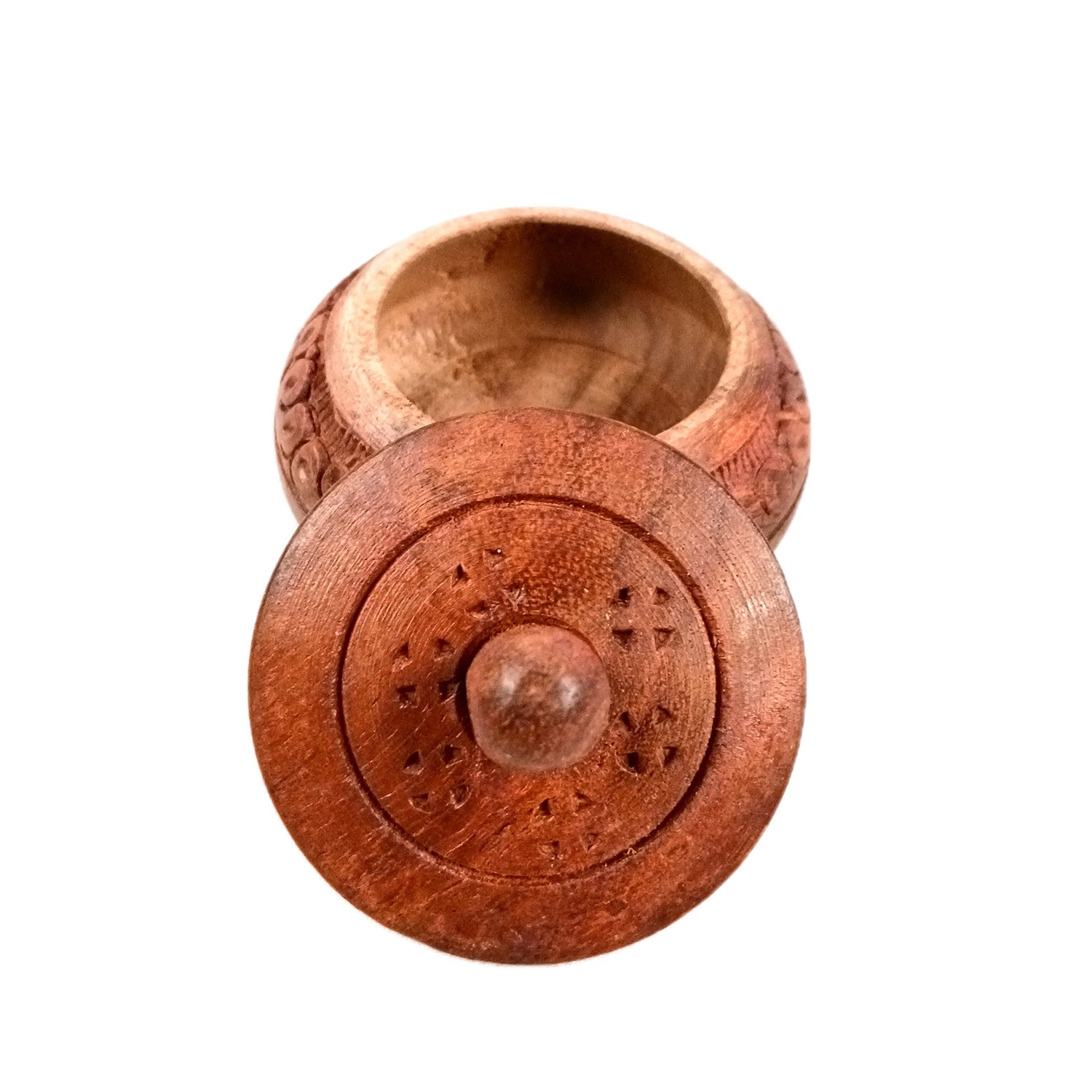 Wooden Box Small With Lid | Kumkum Box Sindoor Dani | Multipurpose Mini Wooden Box for Salt - For Home, Dining Table, Kitchen & Pooja Decor - 3 Inch - Apkamart #Style_Pack Of 1