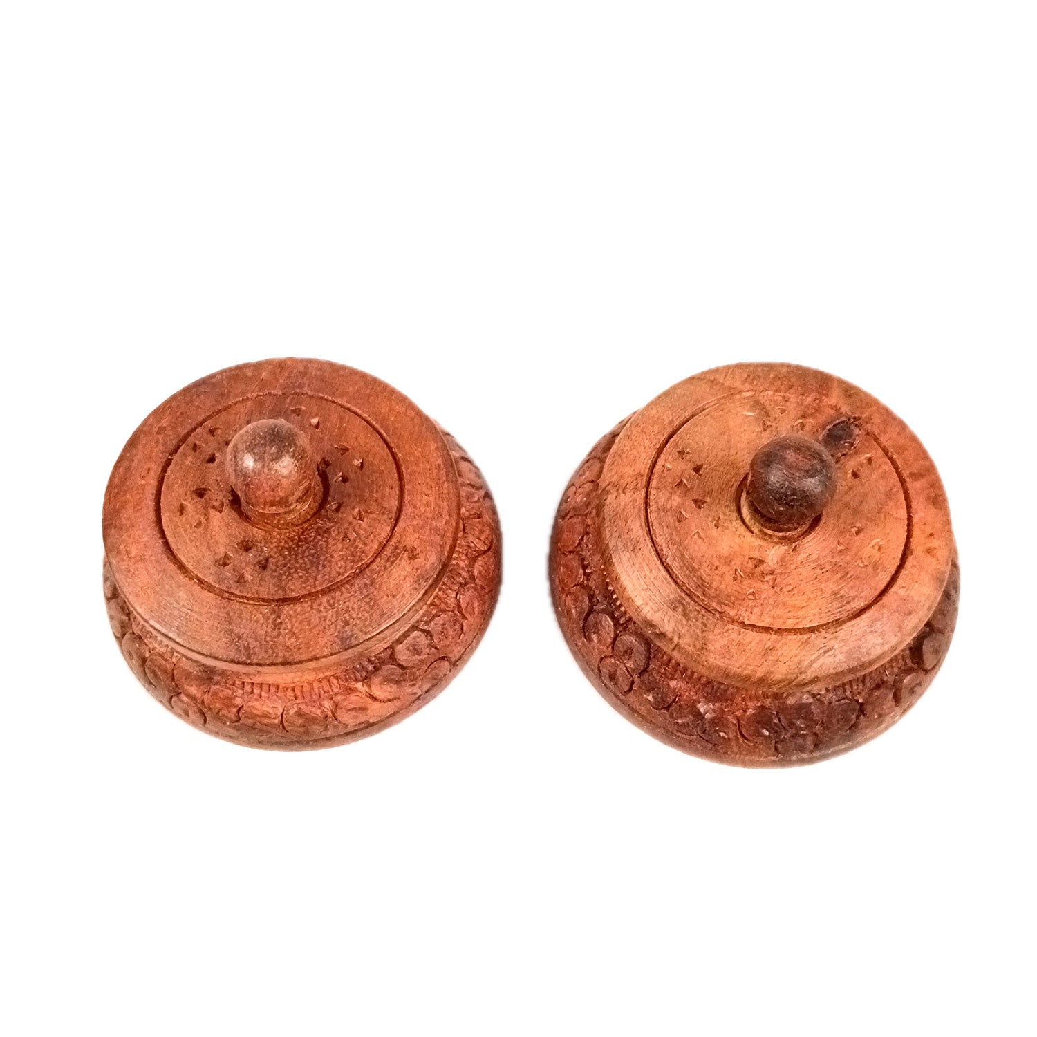 Wooden Box Small With Lid | Kumkum Box Sindoor Dani | Multipurpose Mini Wooden Box for Salt - For Home, Dining Table, Kitchen & Pooja Decor - 3 Inch - Apkamart #Style_Pack Of 2