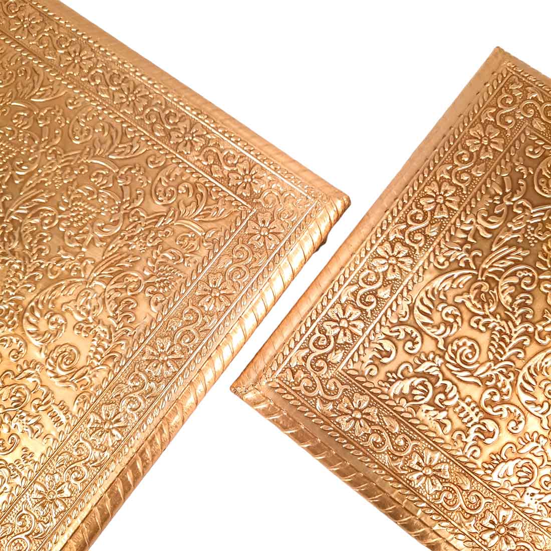 Puja Chowki Bajot |Wood & Brass Chauki Set - For Home Decor, Pooja, Weddings & Festivals - 8x10 Inch (Pack of 2) - Apkamart