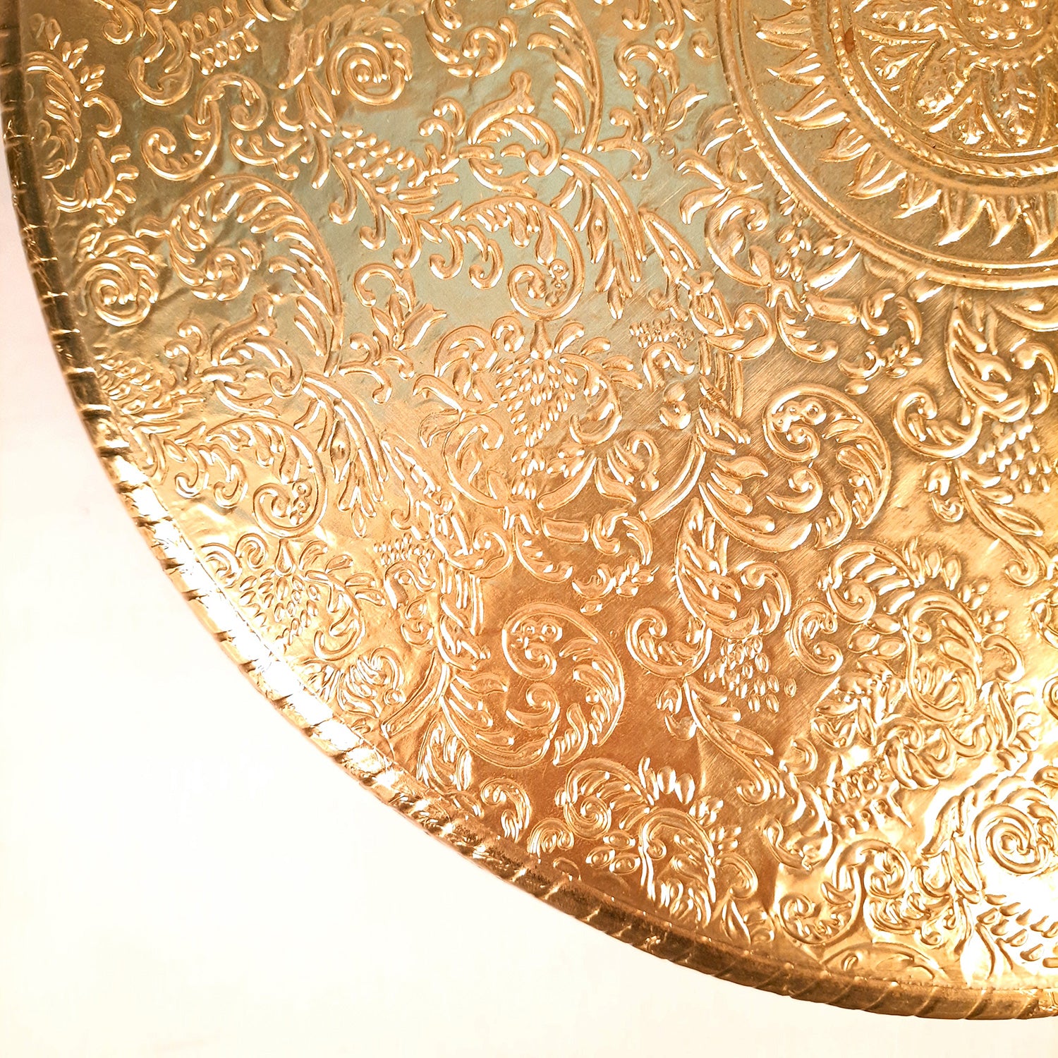 Puja Chowki Bajot | Wooden Brass Chauki | Peeta / Patla for Sitting - For Pooja, Living Room, Home & Corner Decor - 13 Inch - Apkamart