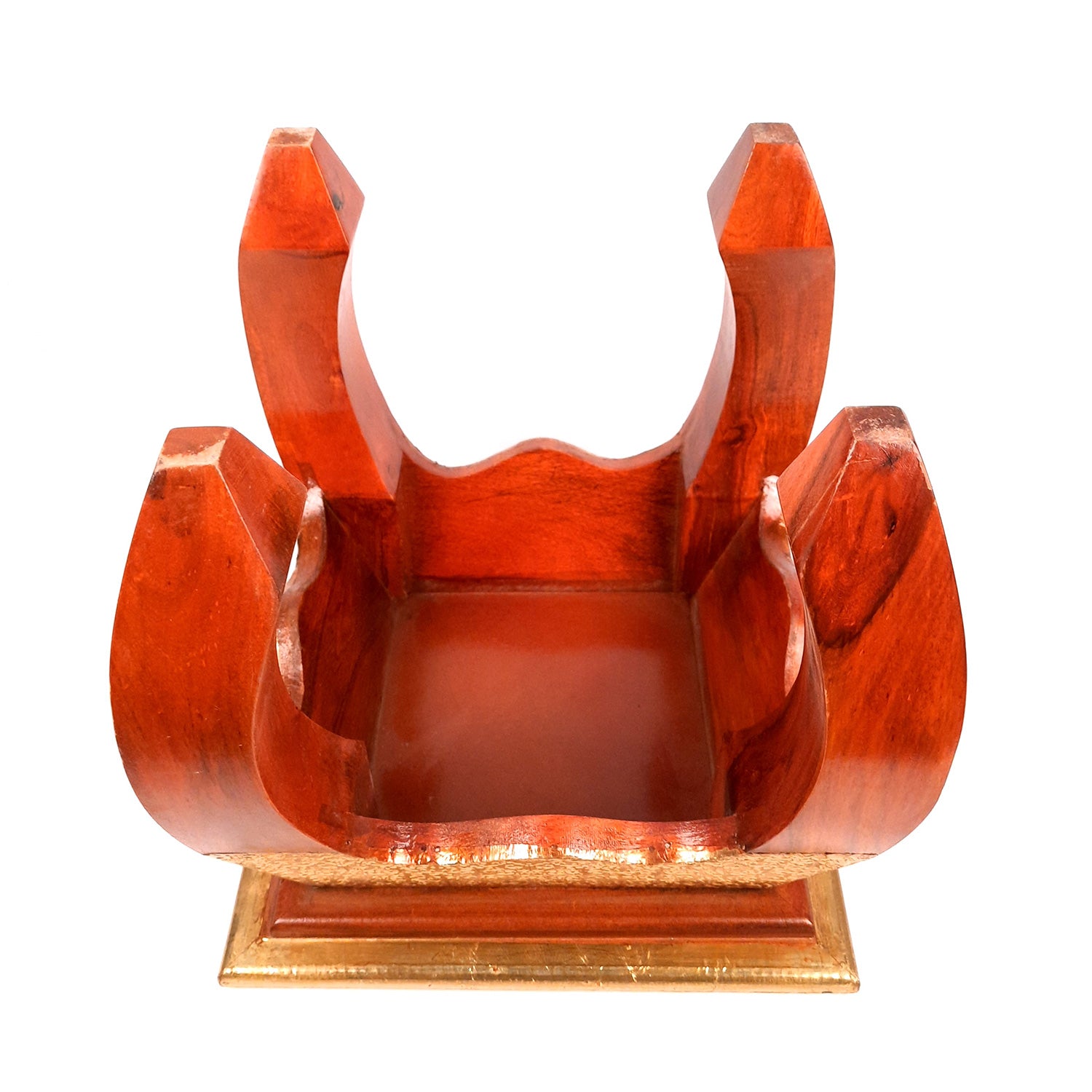 Side Table | Wood & Brass End Tables Cum Stool - for Keeping Lamp, Vases & Plants | Small Stools - for Sitting, Bedside, Home Decor, Corners, Sofa Side Stool, Office & Gifts - 12 Inch - apkamart