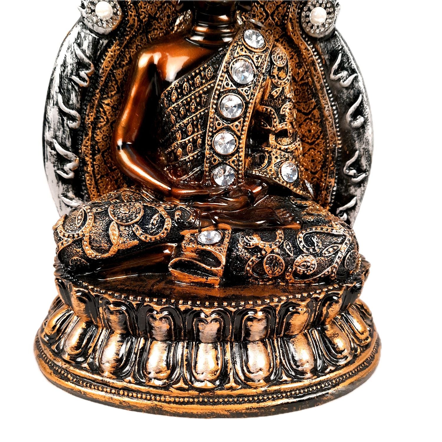 Buddha Showpiece | Lord Buddha Meditating Idol Statue - For Living room, Home, Table, Shelf, Office Decor - 12 Inch - apkamart