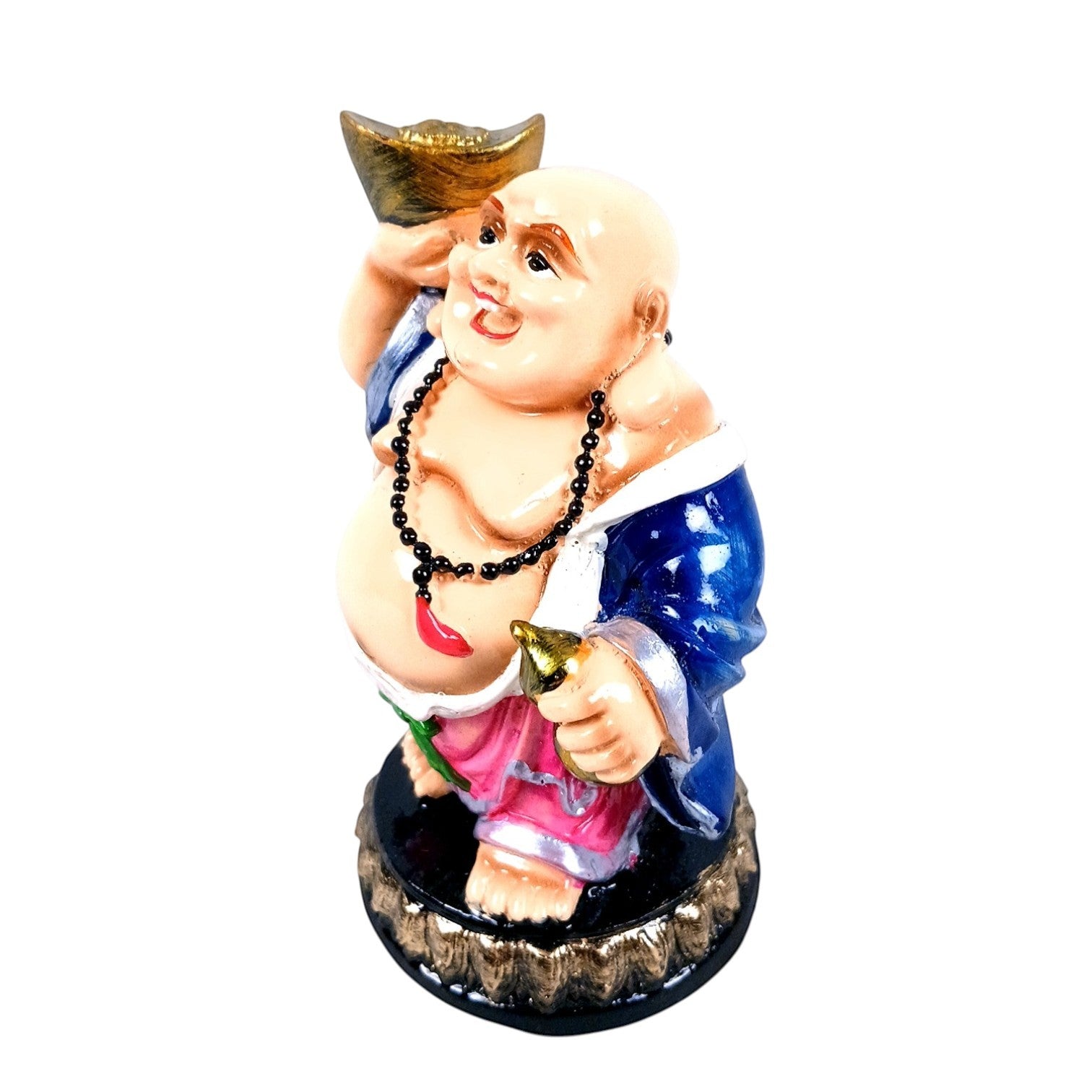 Laughing Buddha Bowl in Hand With Money Bag For Good Luck - 5 Inch - Apkamart