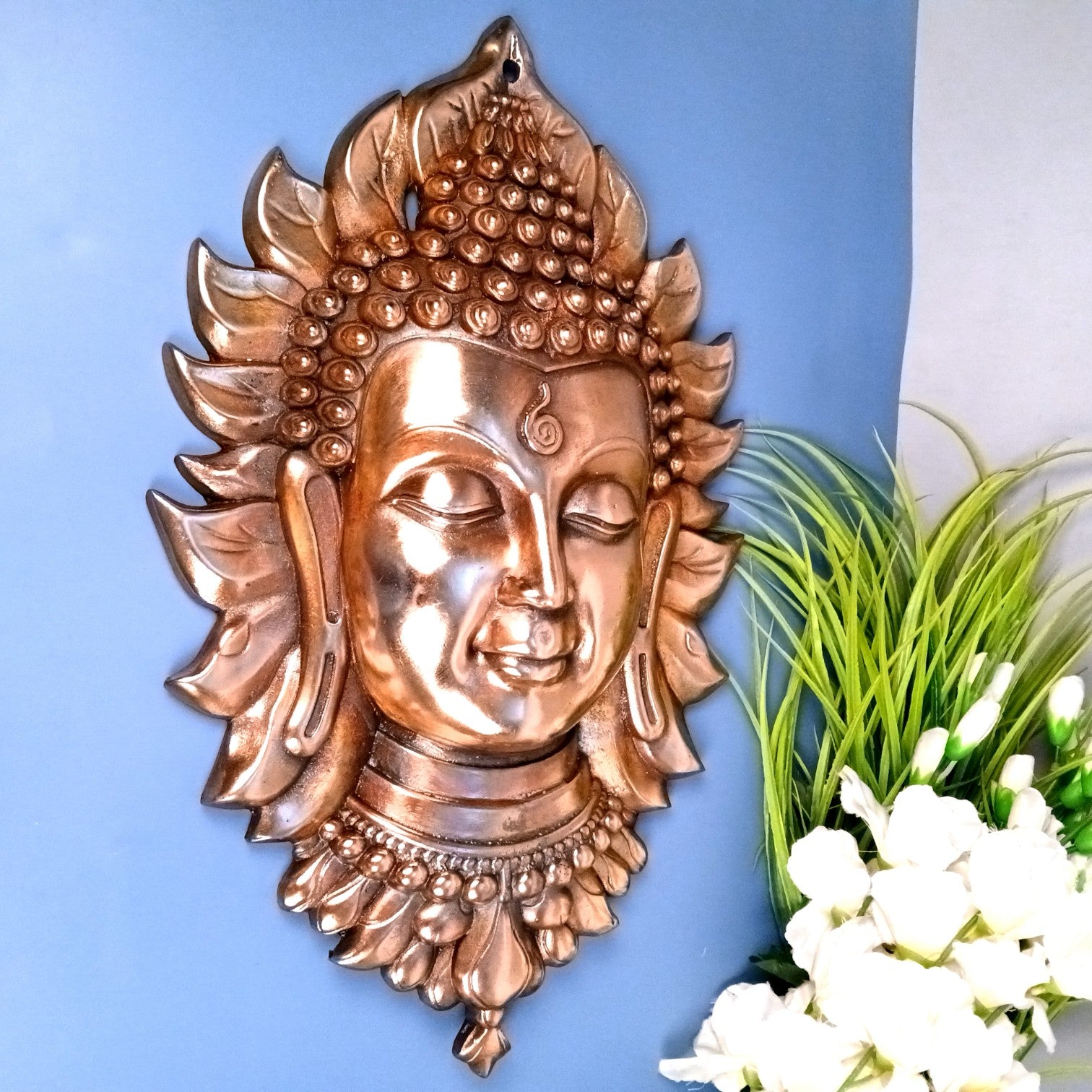 Buddha Wall Hanging for Home Decor | Decorative Wall Art for Living Room, Bedroom & Office | Wall Hanging Showpiece & Gift Item - 21 Inch - Apkamart