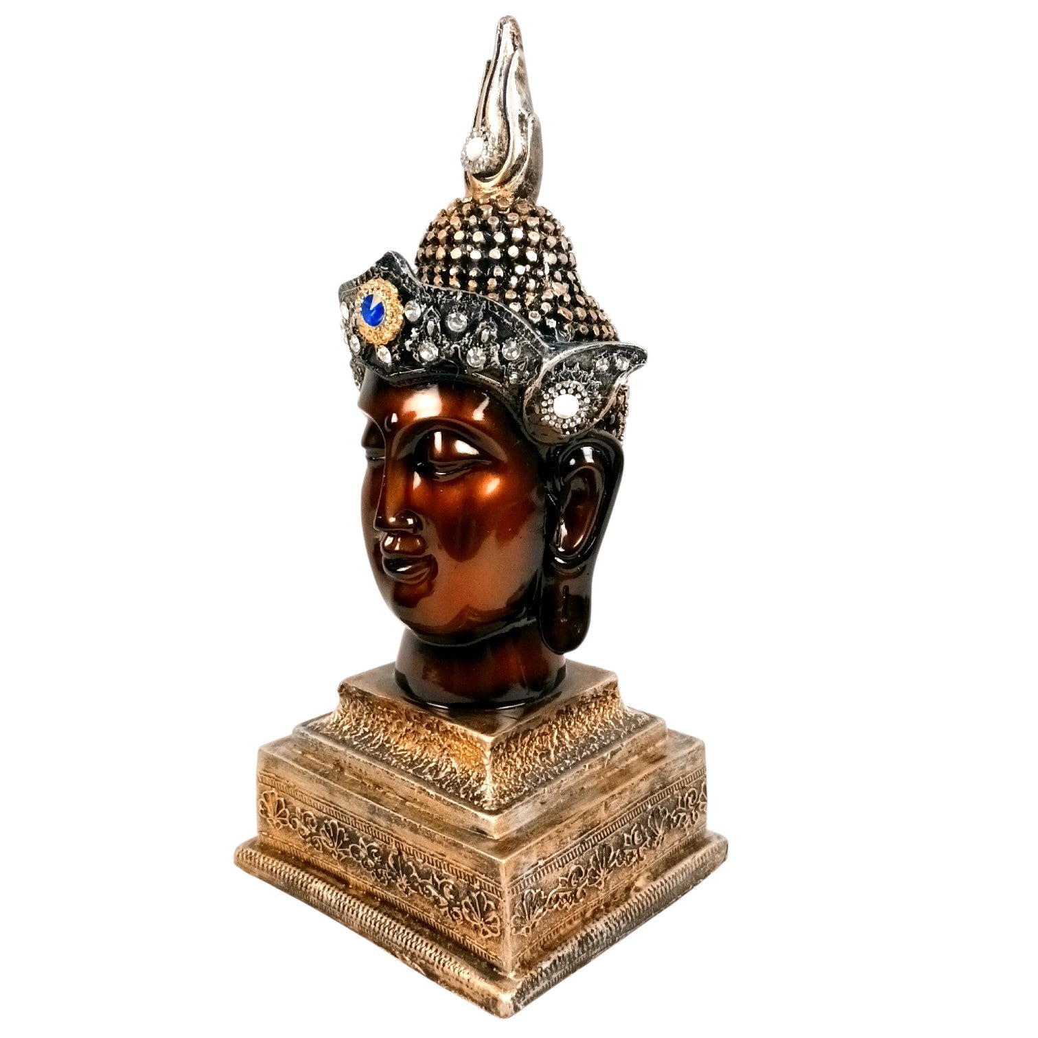 Buddha Head Statues | Lord Gautam Buddha - Idol Showpiece - For Living room, Home, Table, Shelf, Office Décor | Zen Decoration - 15 Inch - Apkamart