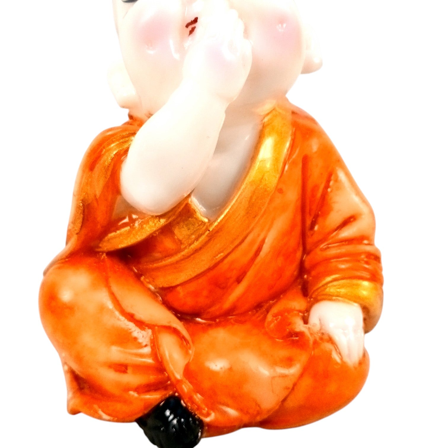 Baby Monk Laughing Buddha Statue | Cute Buddha Showpiece for Home Decor & Vastu | Decorative Figurine for Living Room, Table & Gifting - (Pack Of 2) - Apkamart